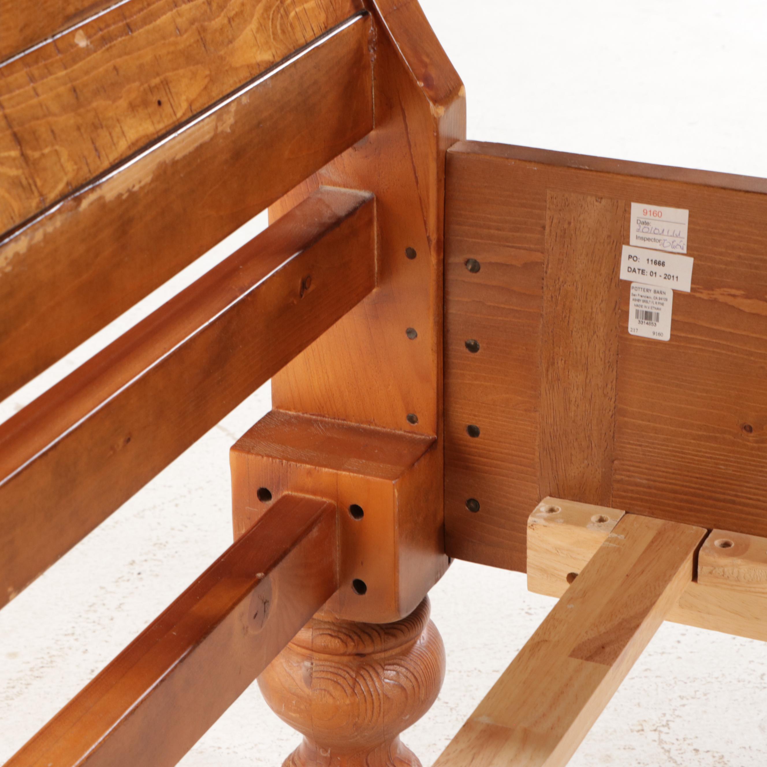 Pottery Barn "Ashby" Pine Full Size Bed Frame and Nightstand