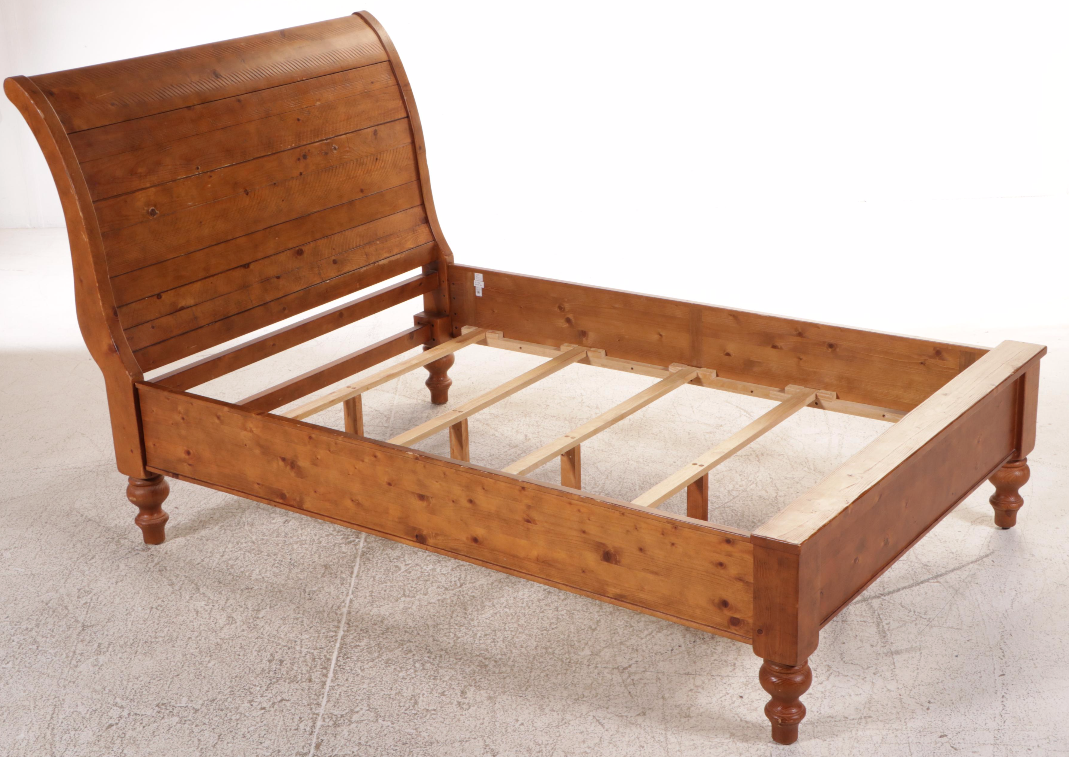 Pottery Barn "Ashby" Pine Full Size Bed Frame and Nightstand