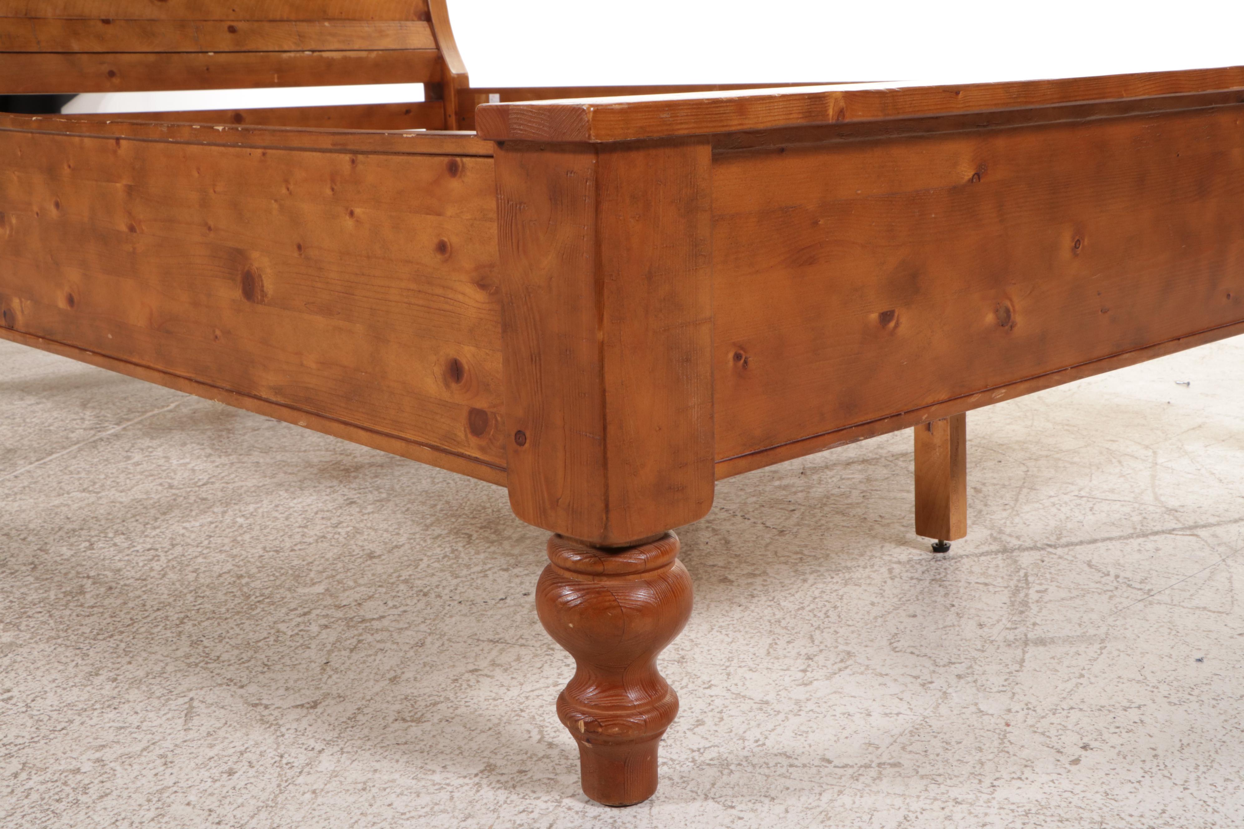 Pottery Barn "Ashby" Pine Full Size Bed Frame and Nightstand