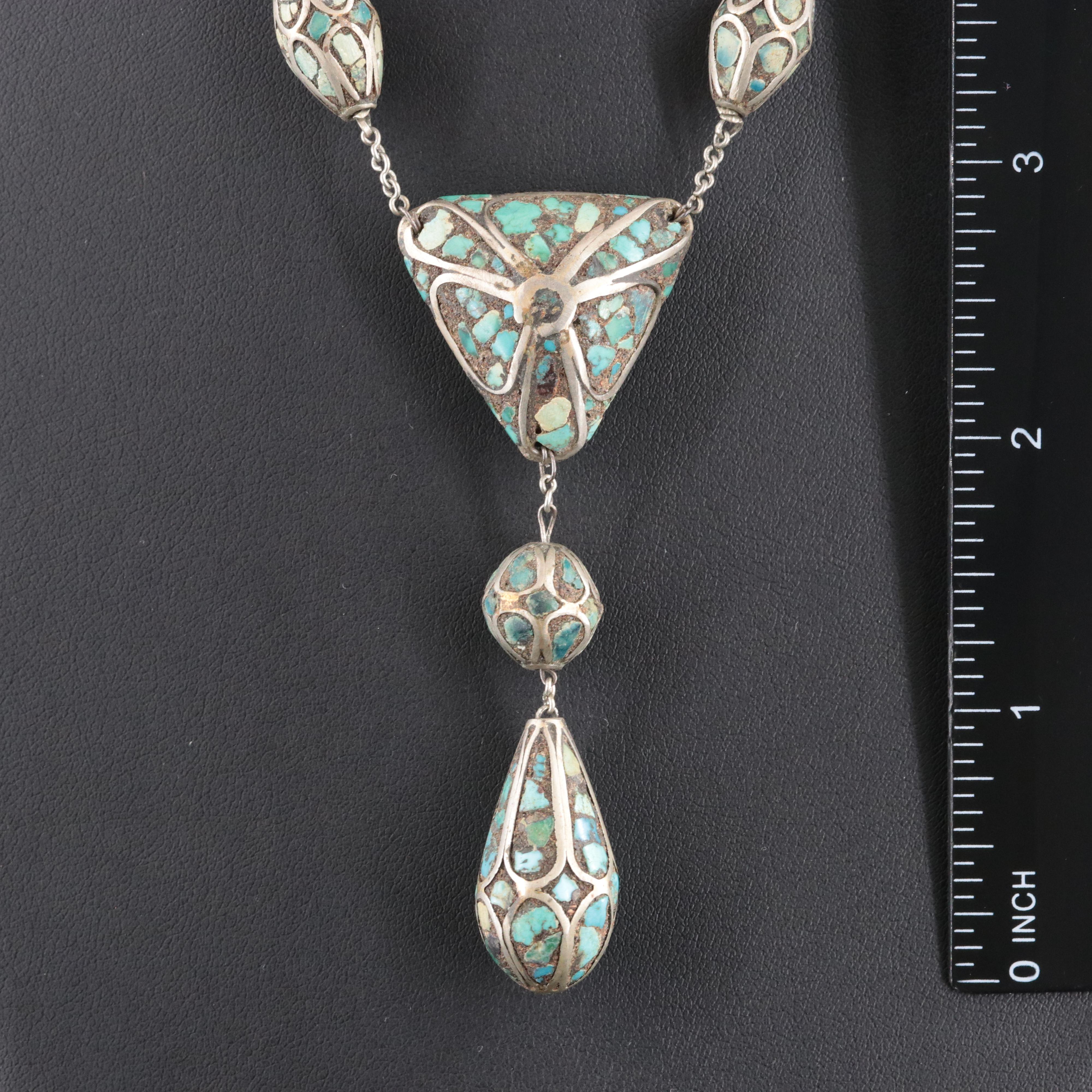 Indian Chip Stone Lariat Necklace