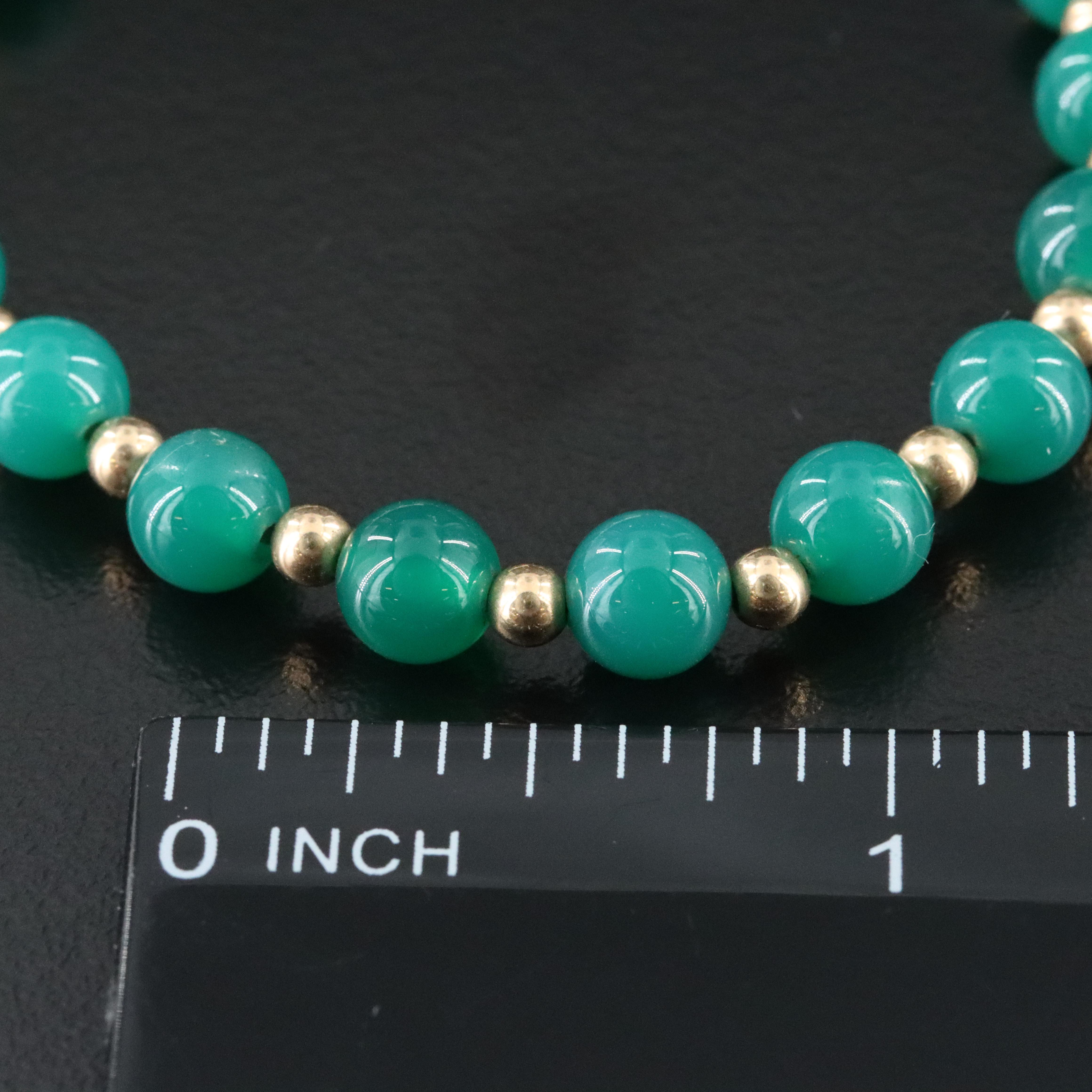 14K Coral, Pearl and Chalcedony Bracelet Trio