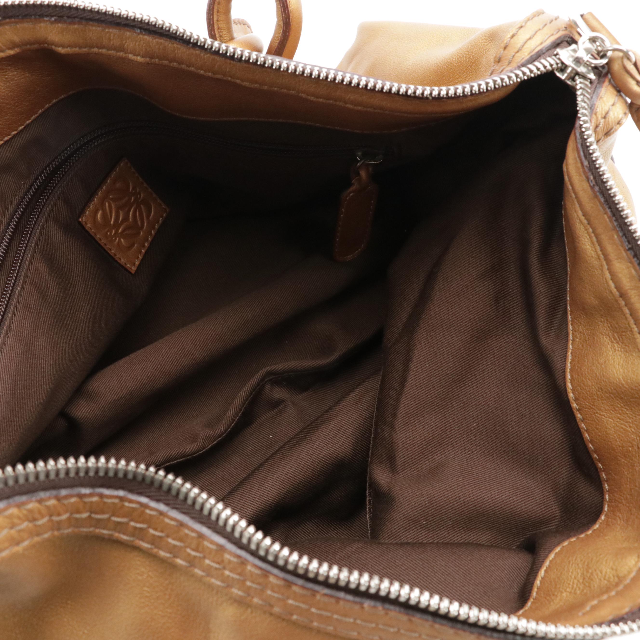 Loewe Large Fiesta Two-Way Bag in Golden Metallic Calfskin Leather