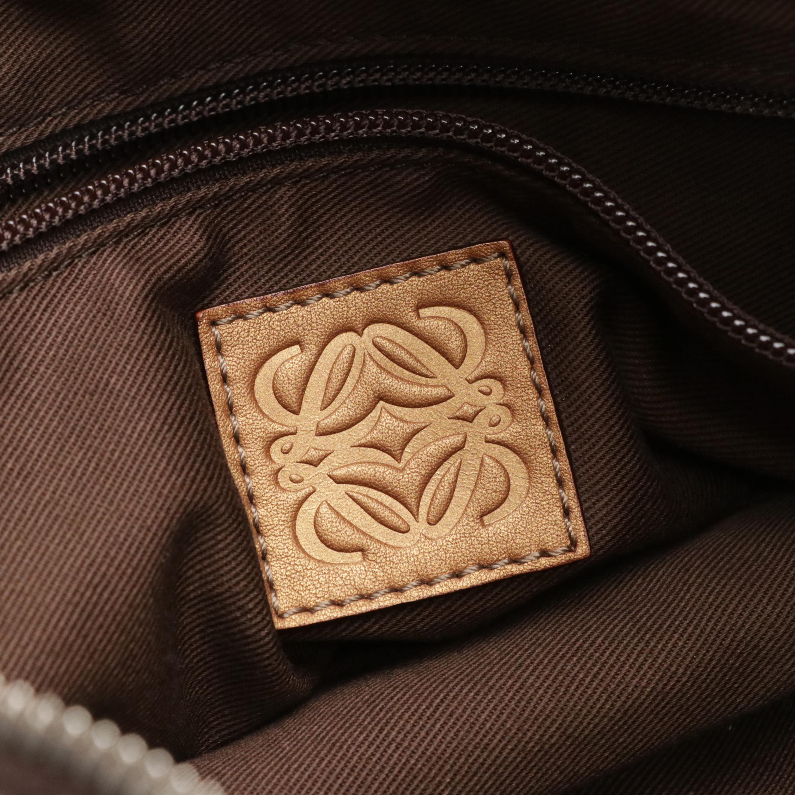 Loewe Large Fiesta Two-Way Bag in Golden Metallic Calfskin Leather