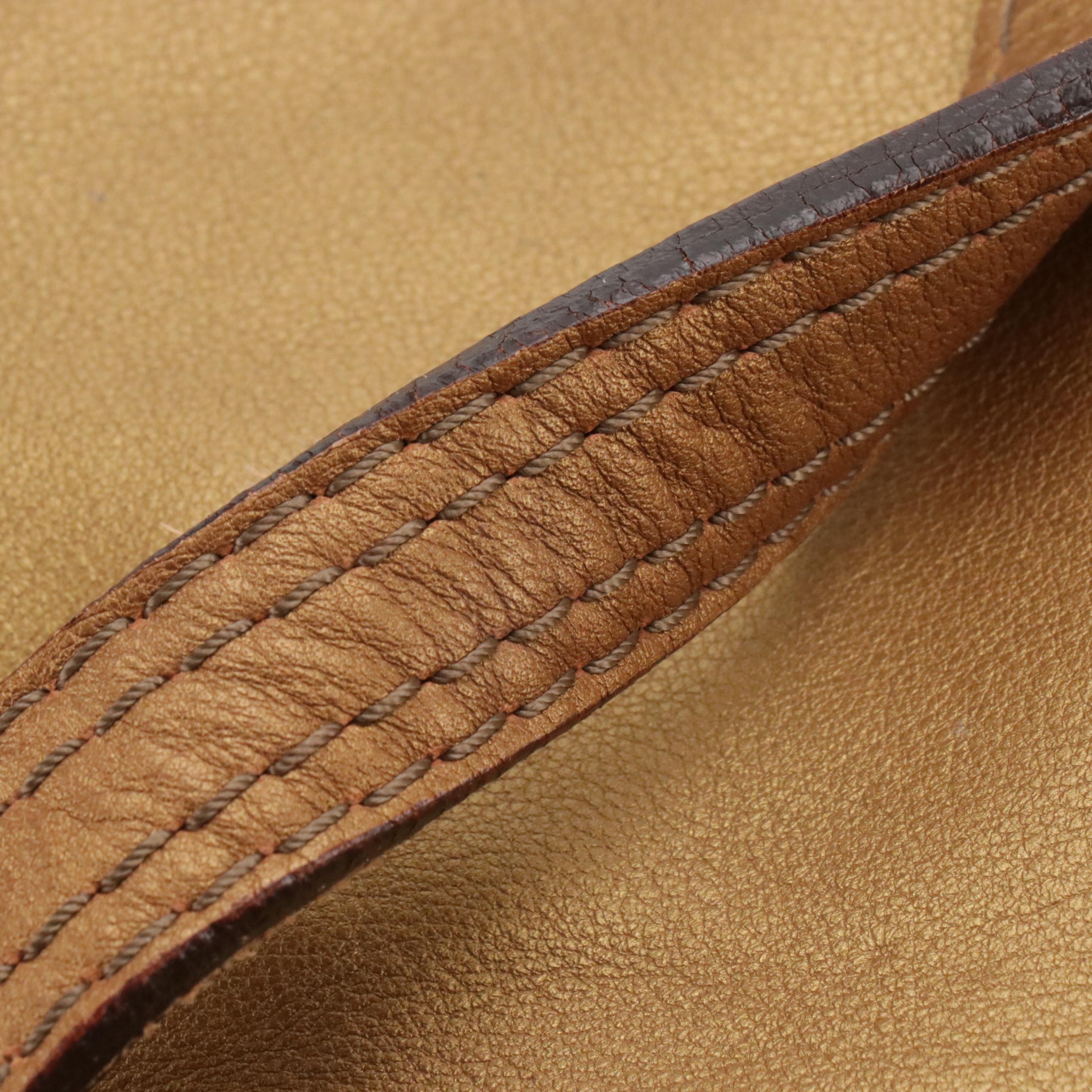 Loewe Large Fiesta Two-Way Bag in Golden Metallic Calfskin Leather