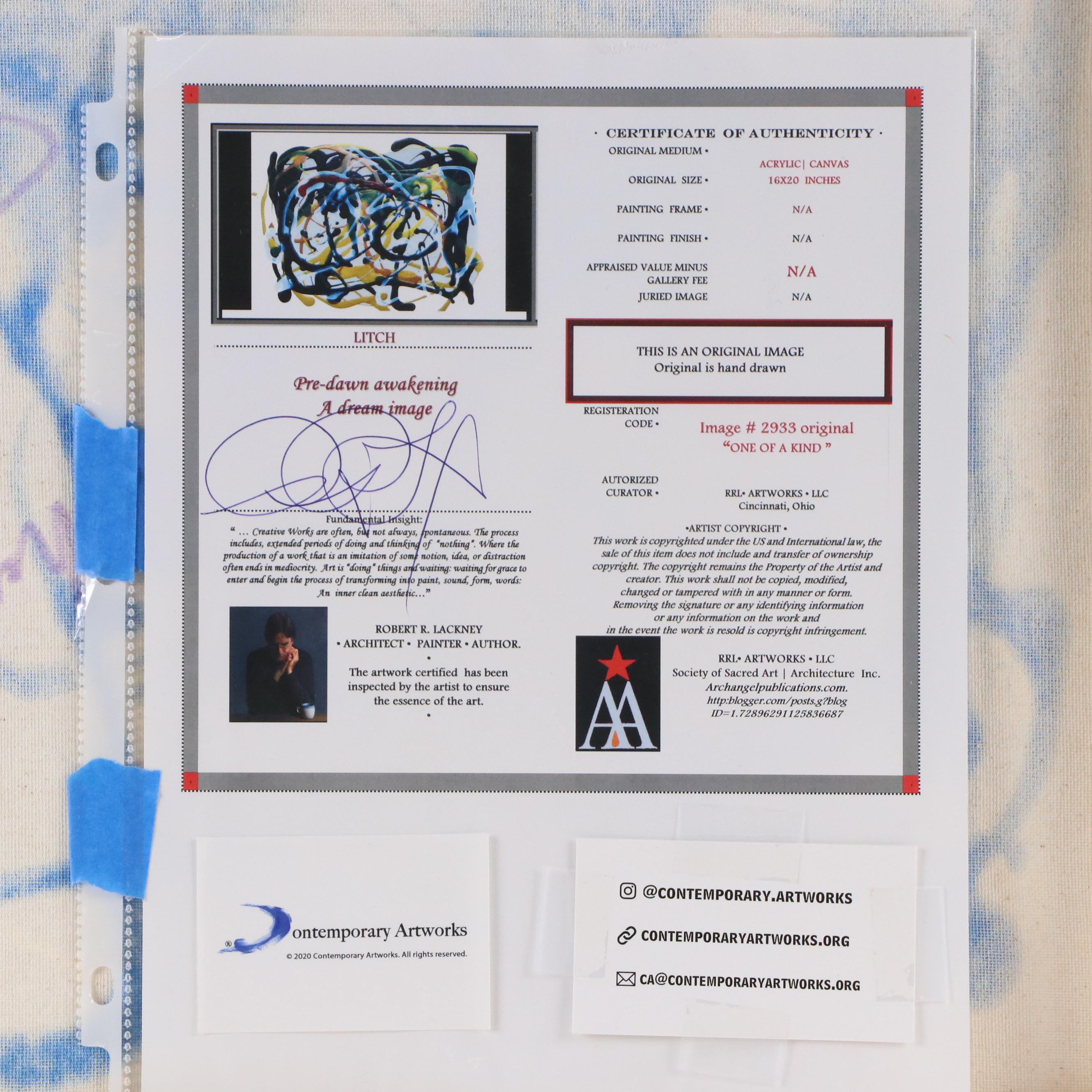 Robert Lackney Acrylic Painting "Litch," 21st Century