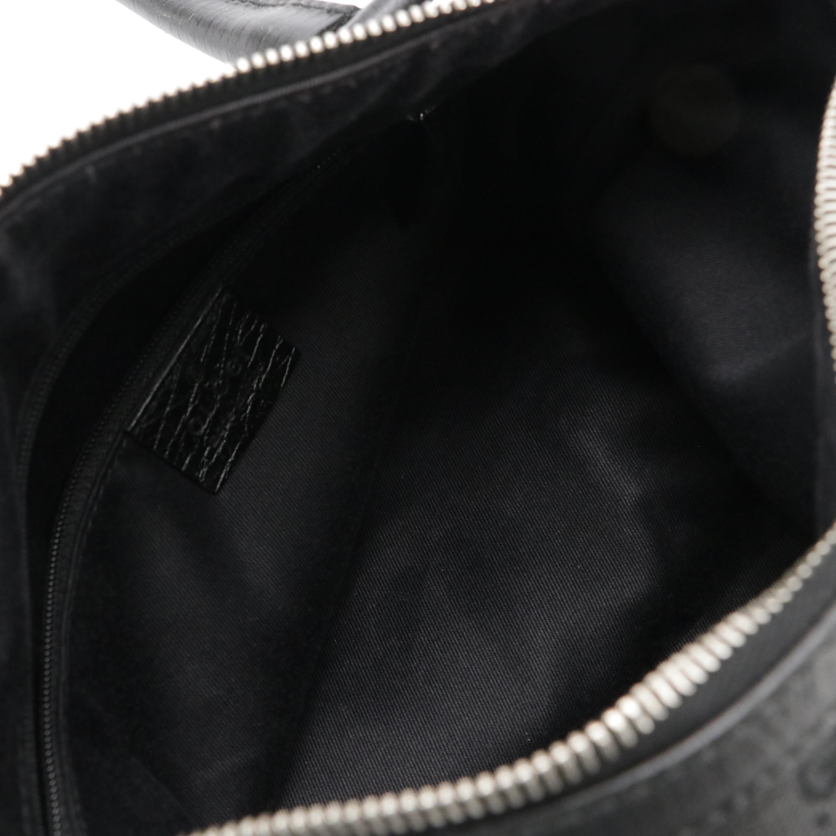 Gucci Black GG Jacquard Canvas and Leather Zip-Lock Tote