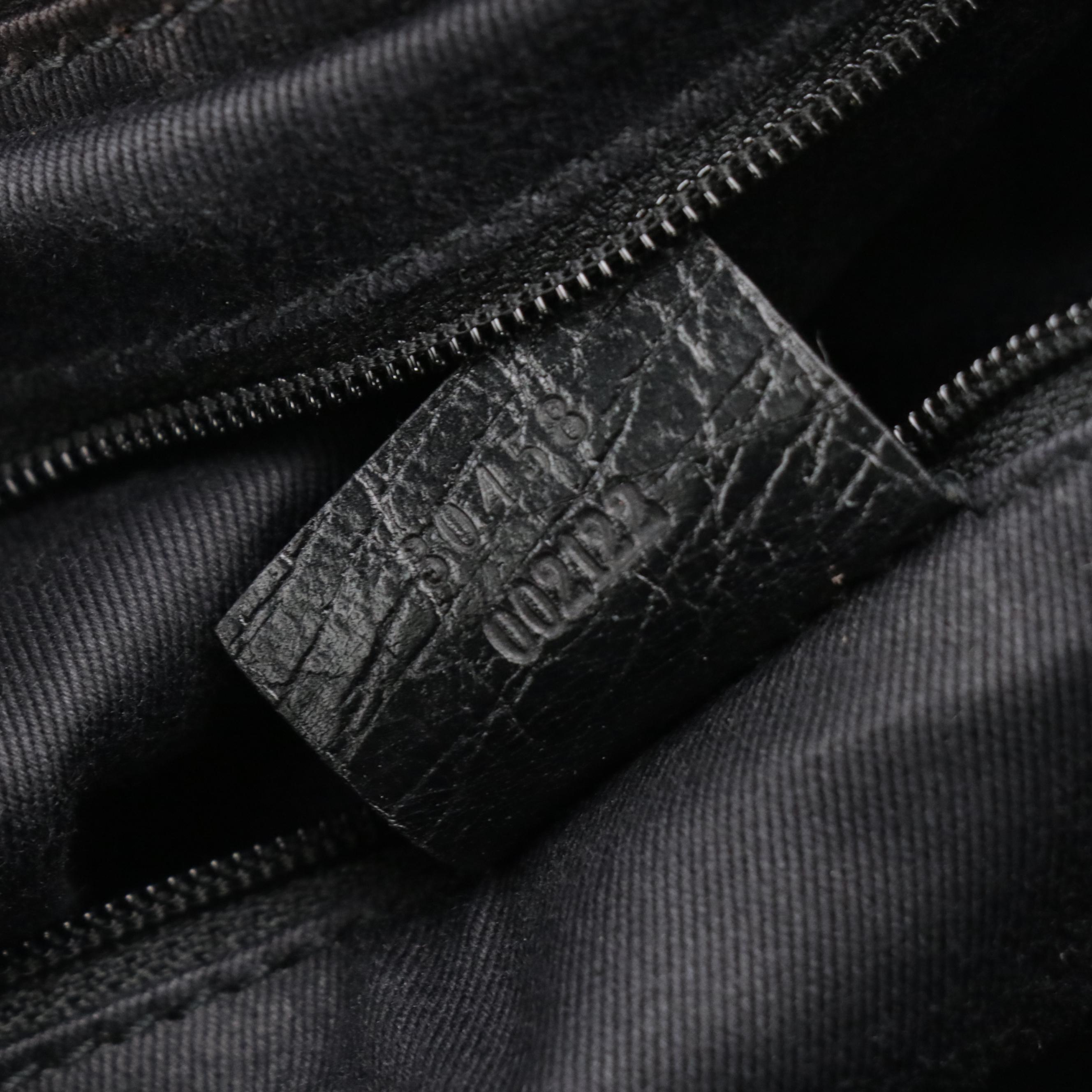 Gucci Black GG Jacquard Canvas and Leather Zip-Lock Tote