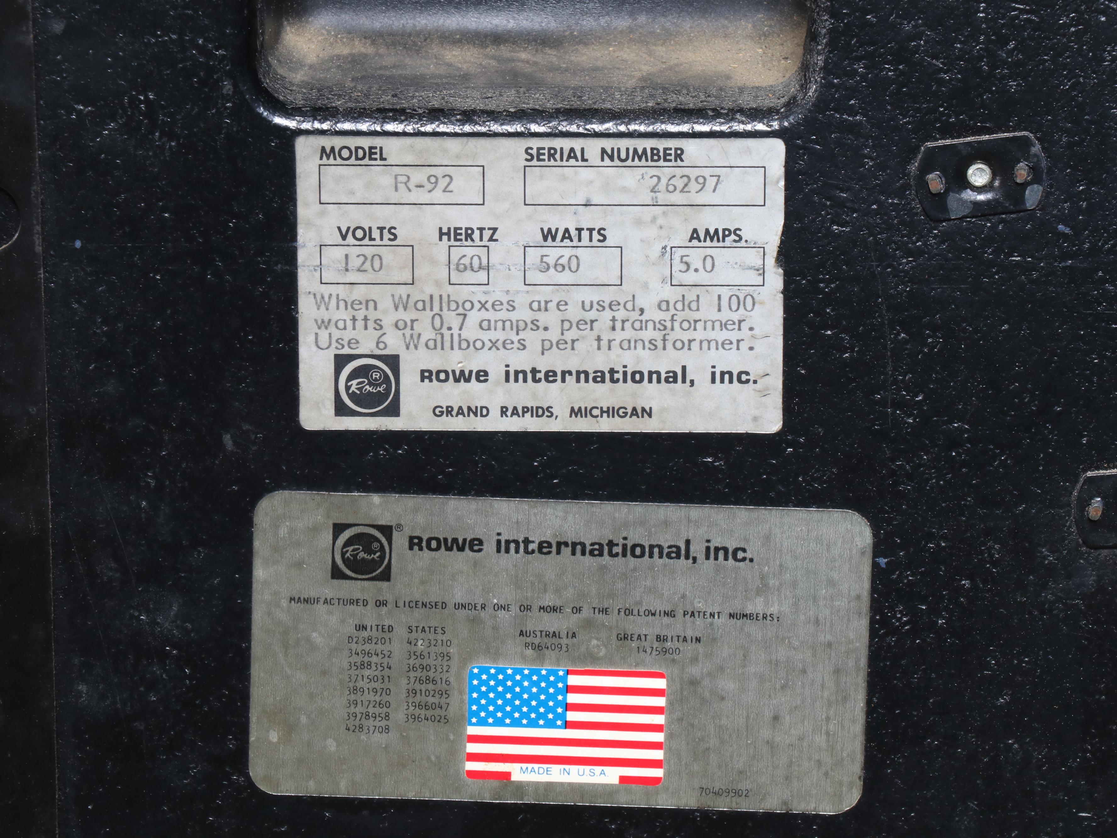 Rowe International, Inc. AMi Vinyl Record Single and CD Jukebox, Late 20th C.