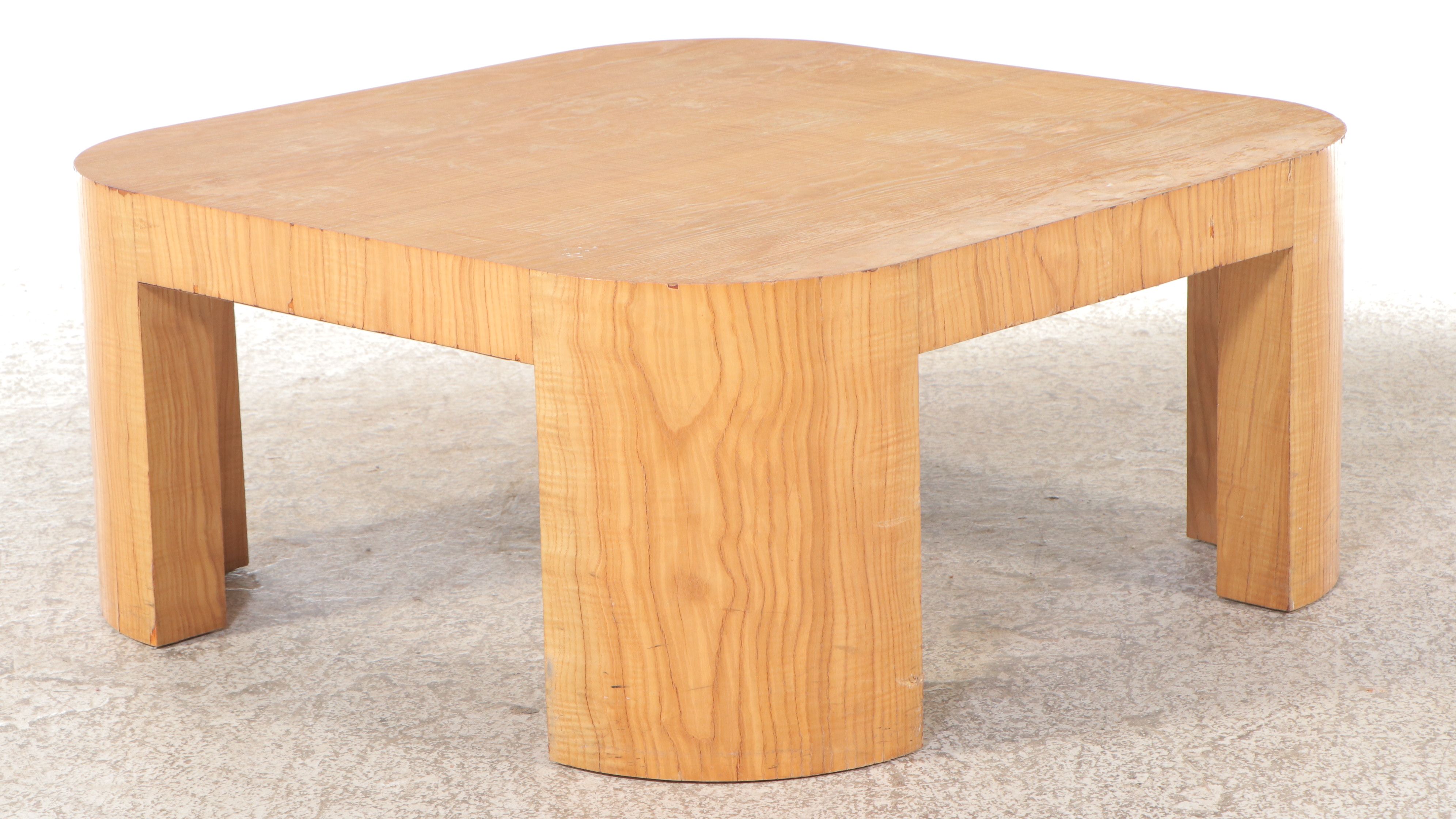 Modernist Style Blonde Wood Coffee Table, Mid to Late 20th Century