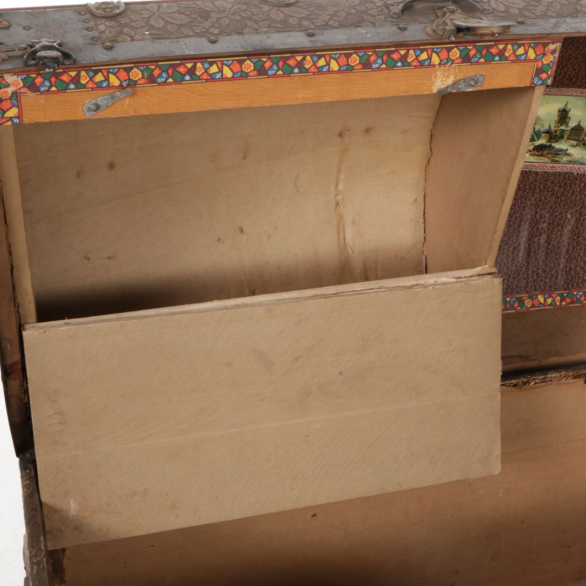 Eagle Lock Metal Clad Dome Top Steamer Trunk, Late 19th Century