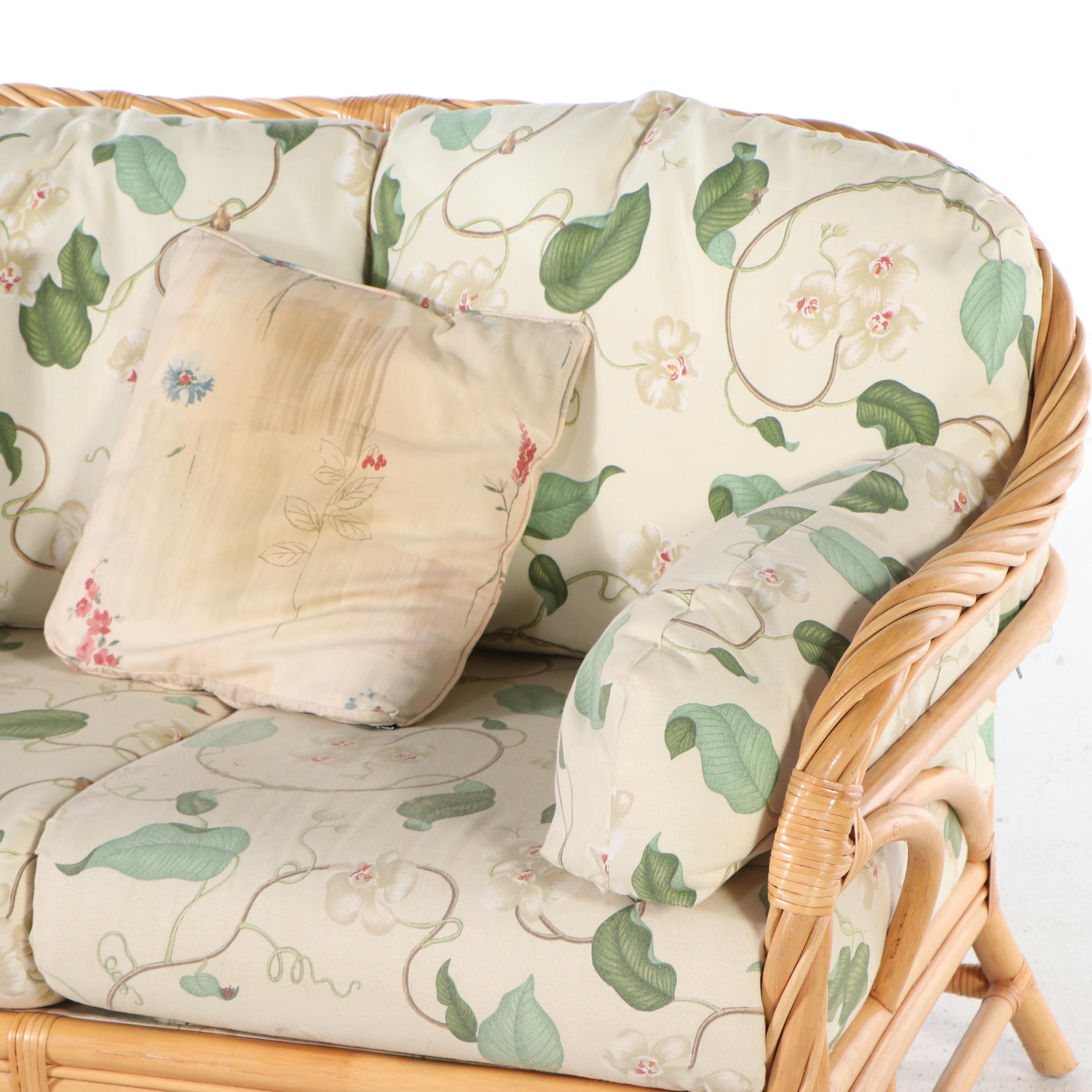 Rattan Patio Sofa and Coffee Table