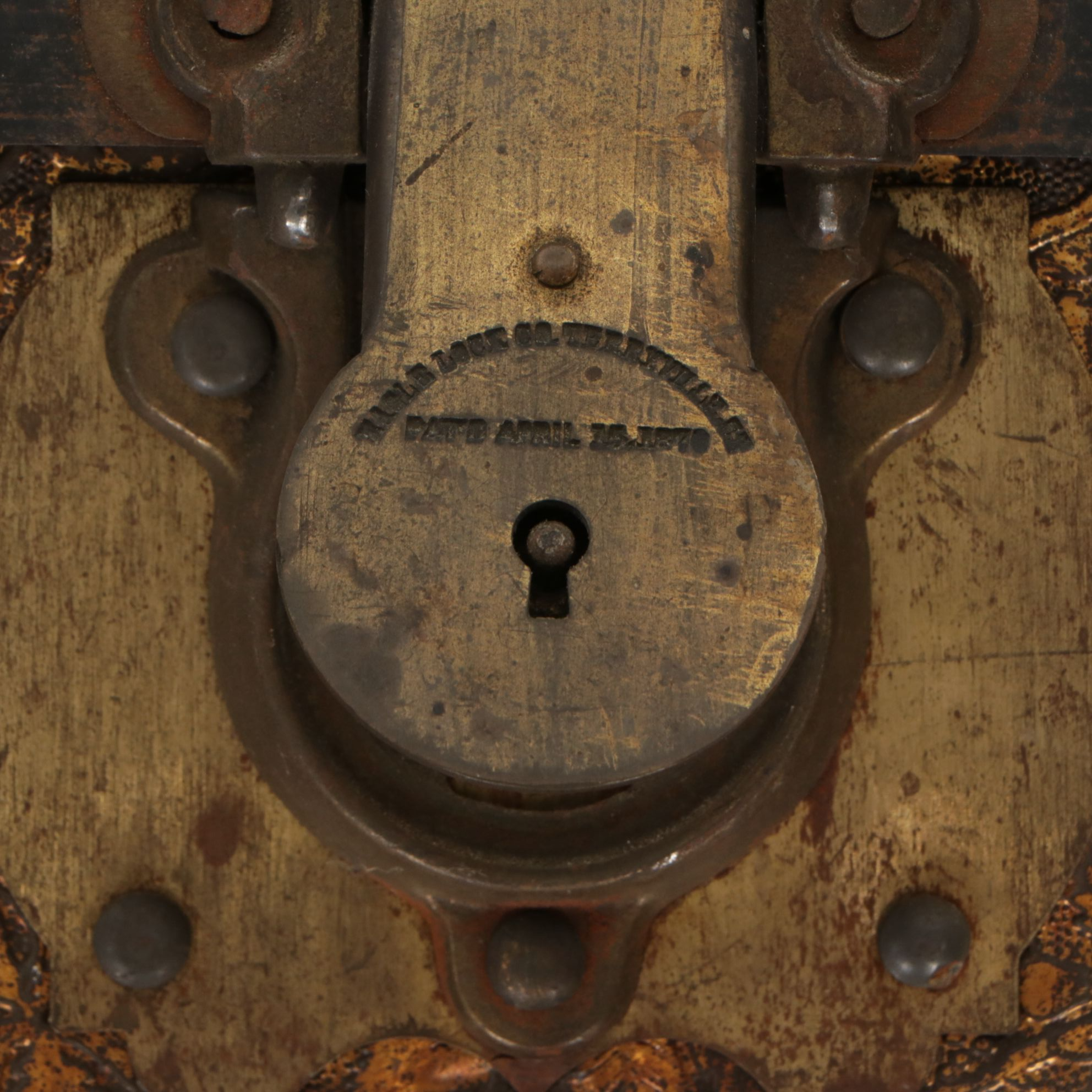 Eagle Lock Metal Clad Dome Top Steamer Trunk, Late 19th Century