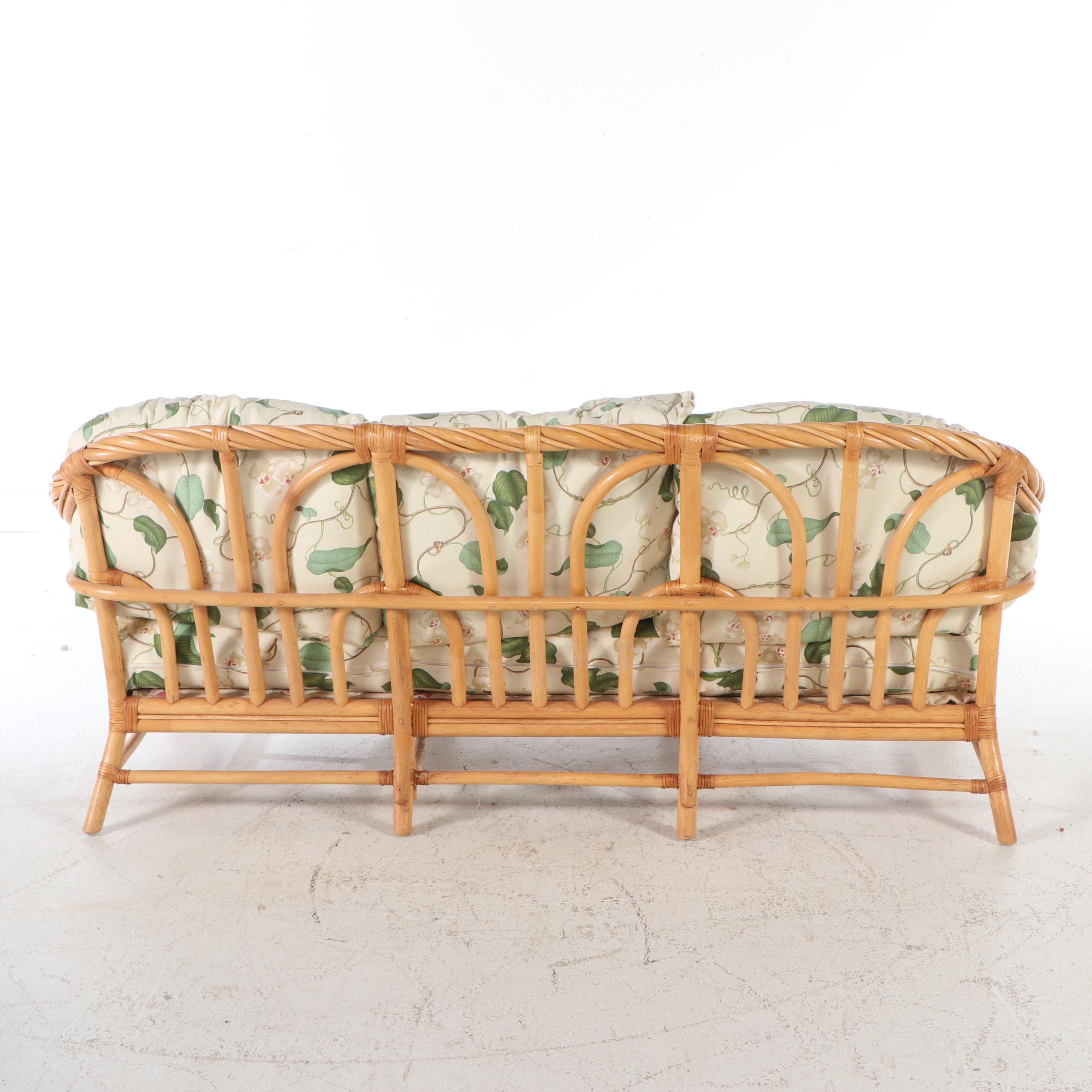 Rattan Patio Sofa and Coffee Table