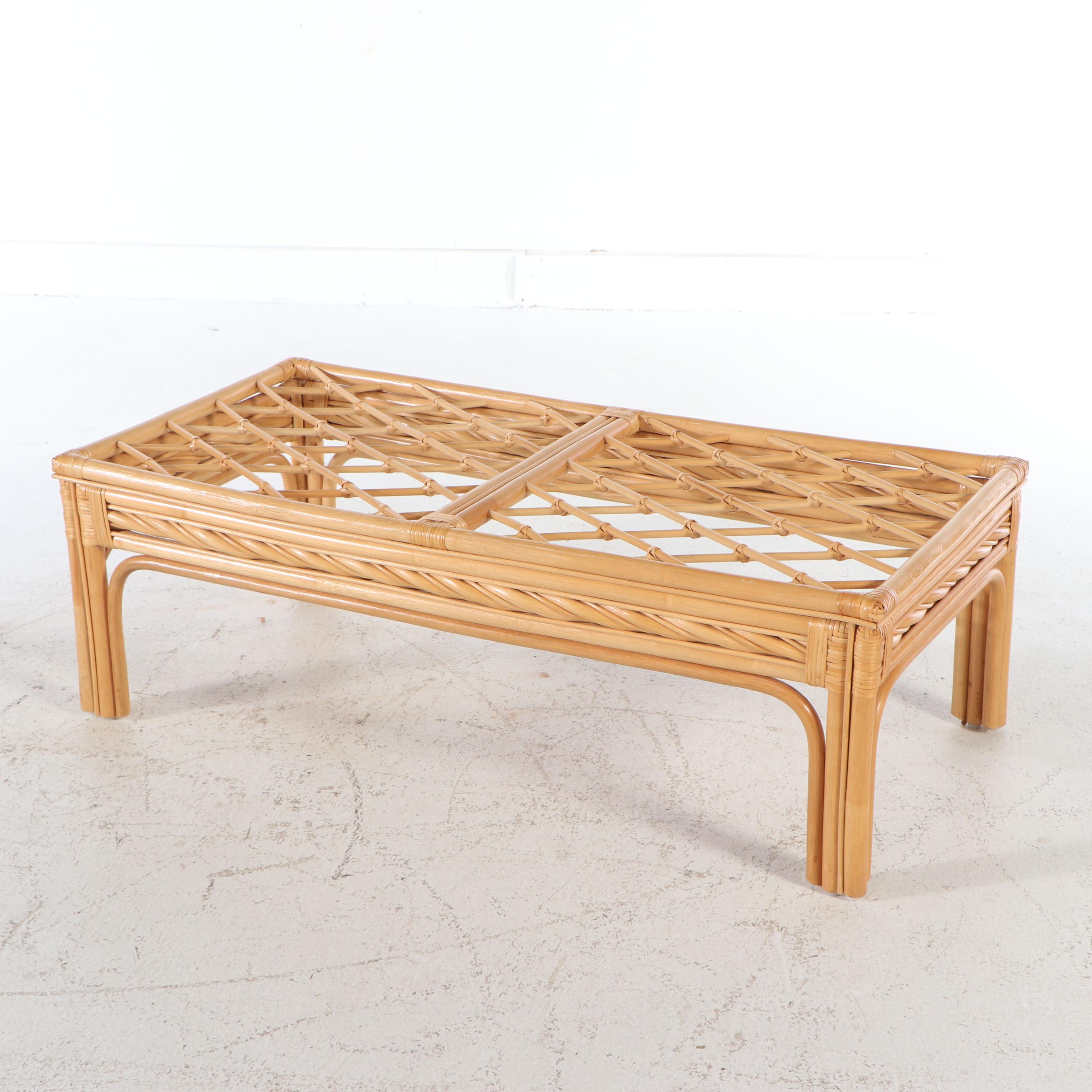 Rattan Patio Sofa and Coffee Table