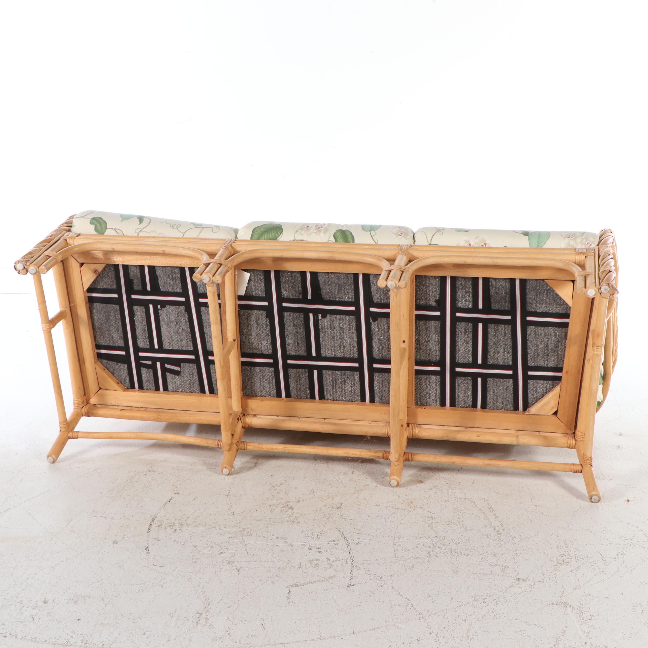 Rattan Patio Sofa and Coffee Table