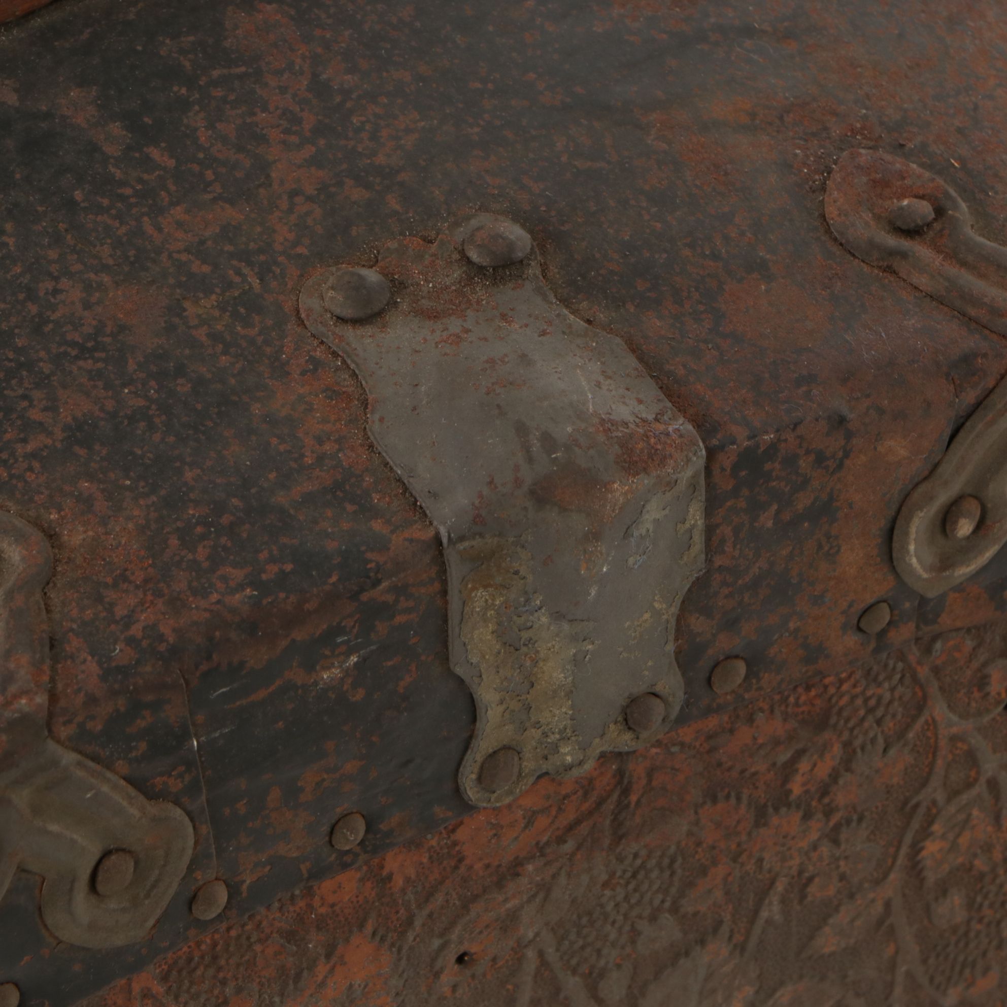 Eagle Lock Metal Clad Dome Top Steamer Trunk, Late 19th Century