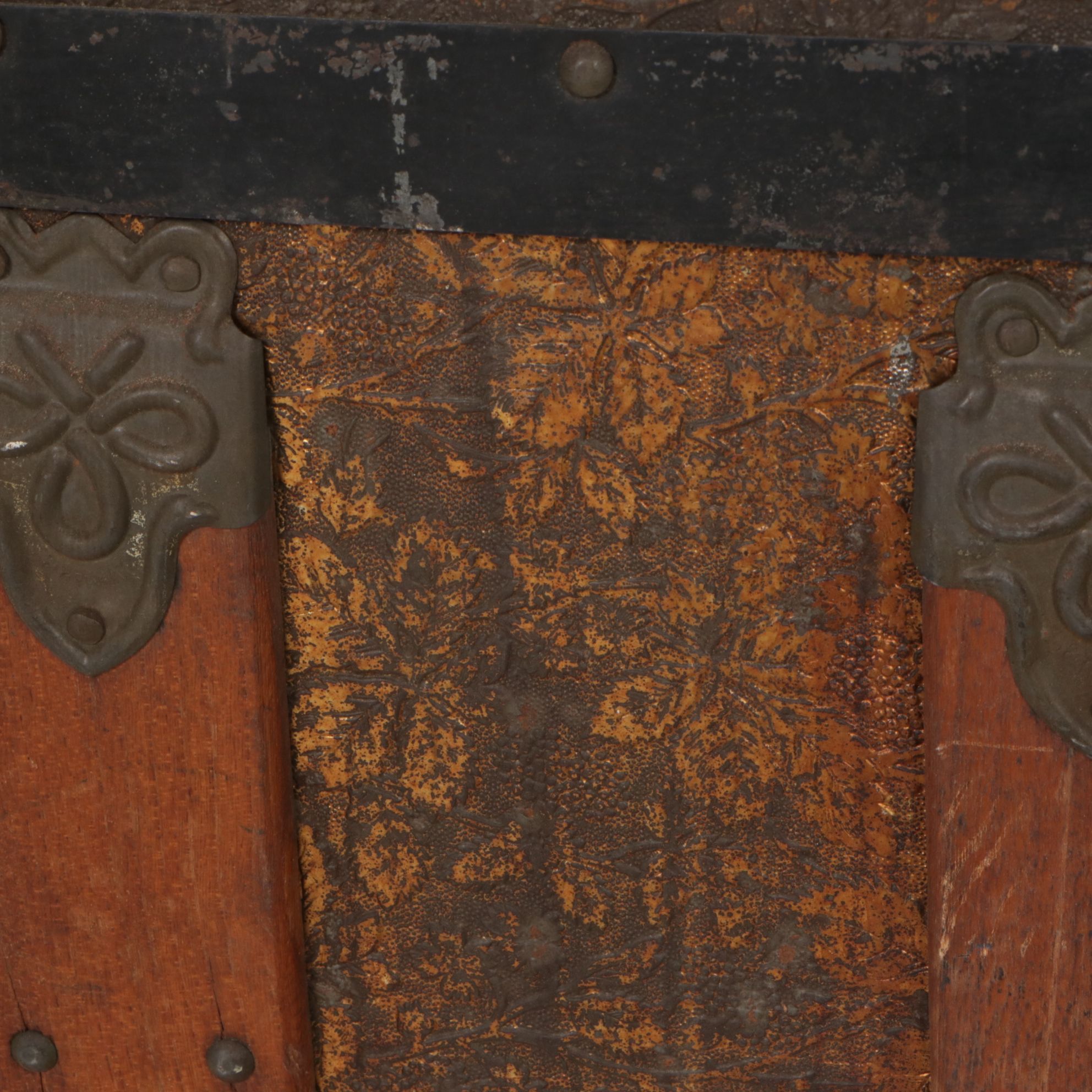 Eagle Lock Metal Clad Dome Top Steamer Trunk, Late 19th Century