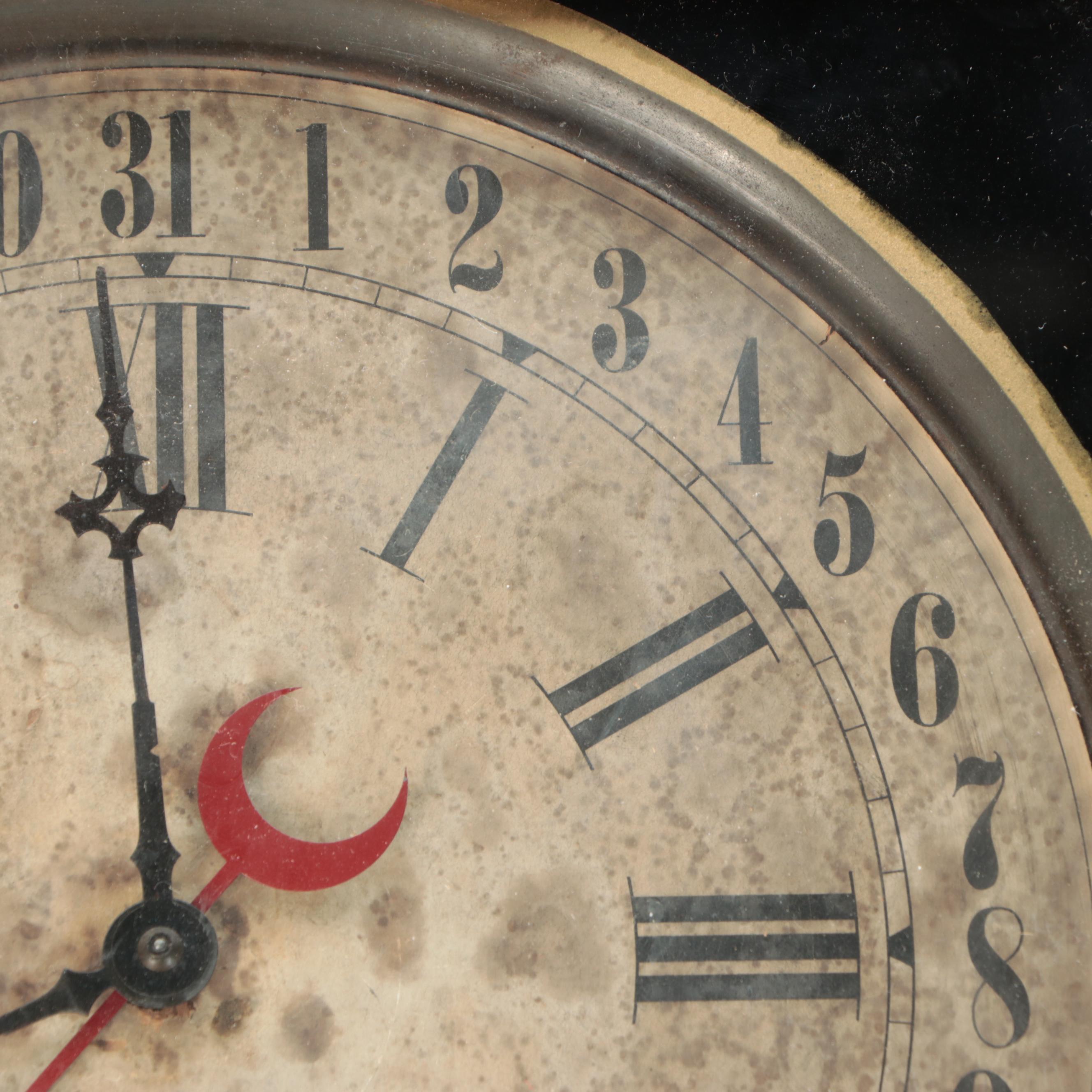 American Regulator Wood Wall Clock, Early 20th Century