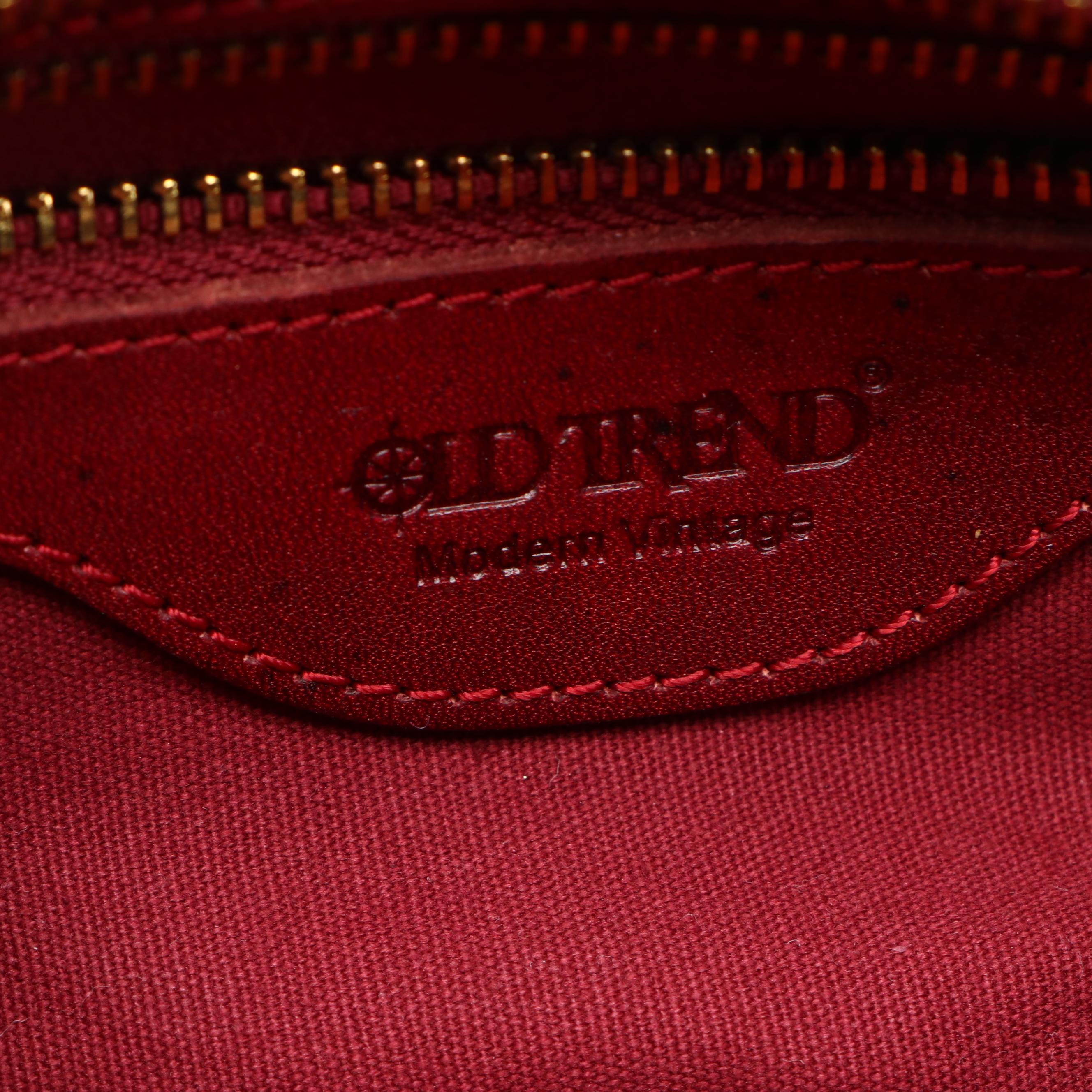 Old Trend Two-Way 'Astor Mini Satchel' in Deep Red and Black Leather