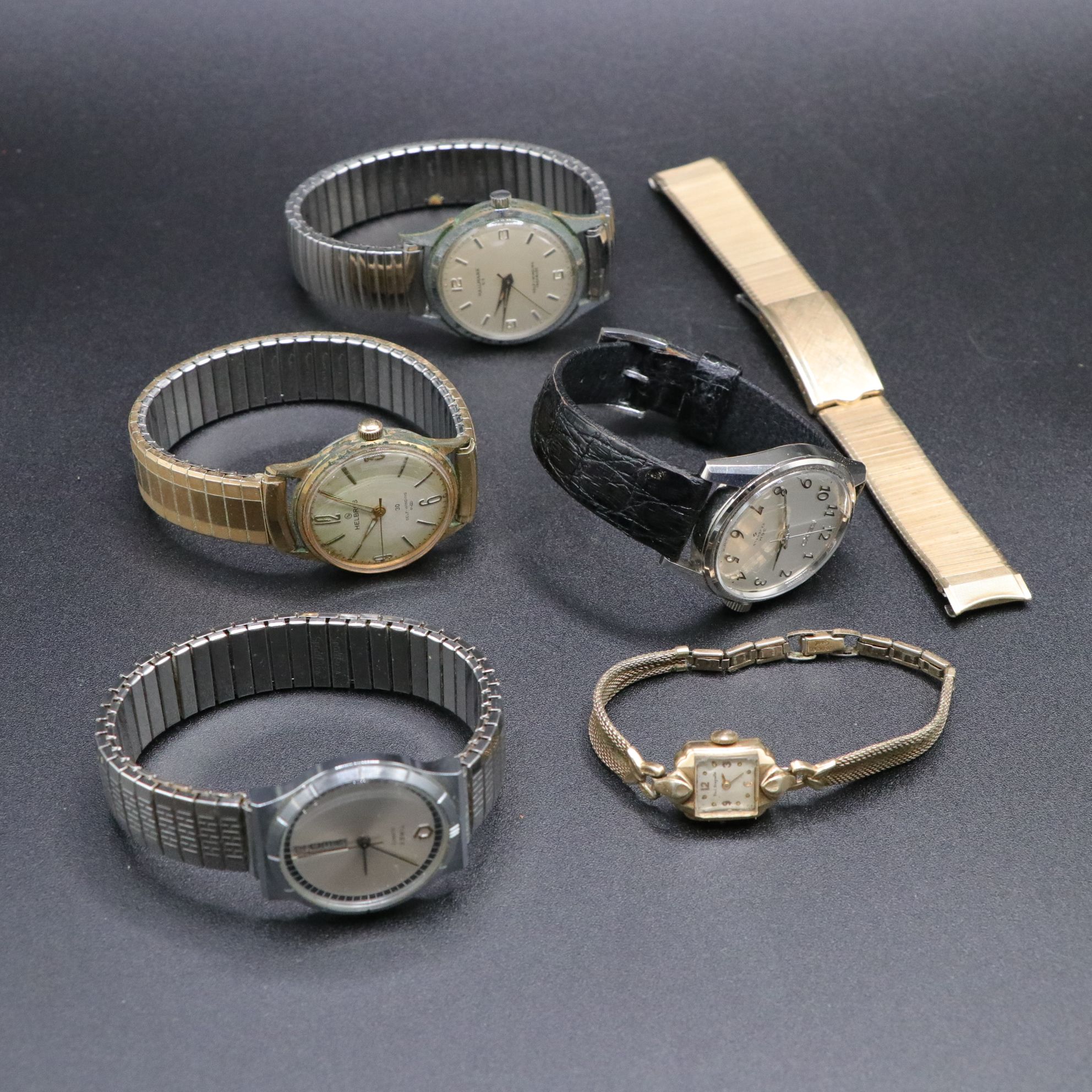 Paul Breguette 10K Filled Gold Watch with Other Wristwatches