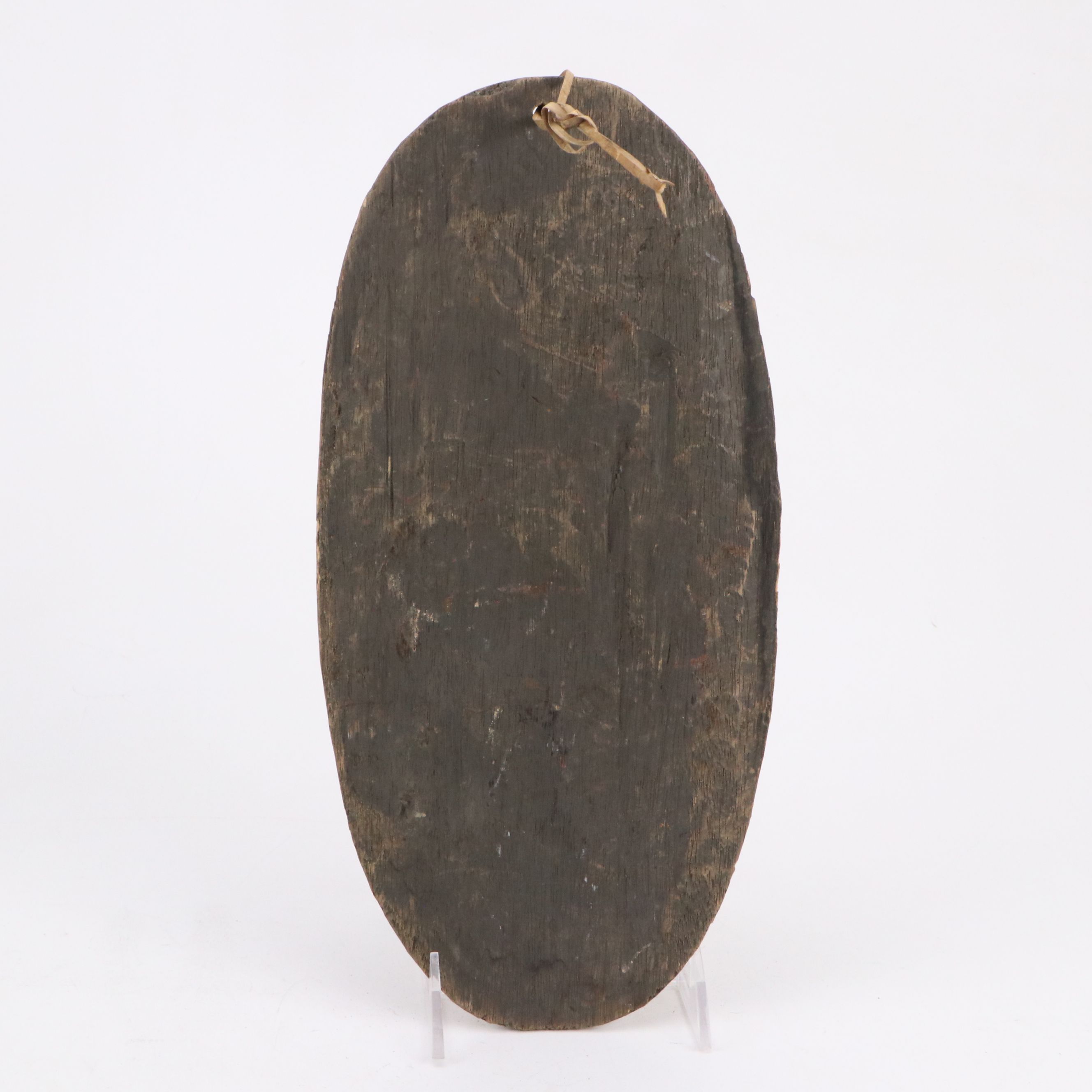 PNG Lower Sepik Carved Masks with Woven Bags and Carved Male Figure