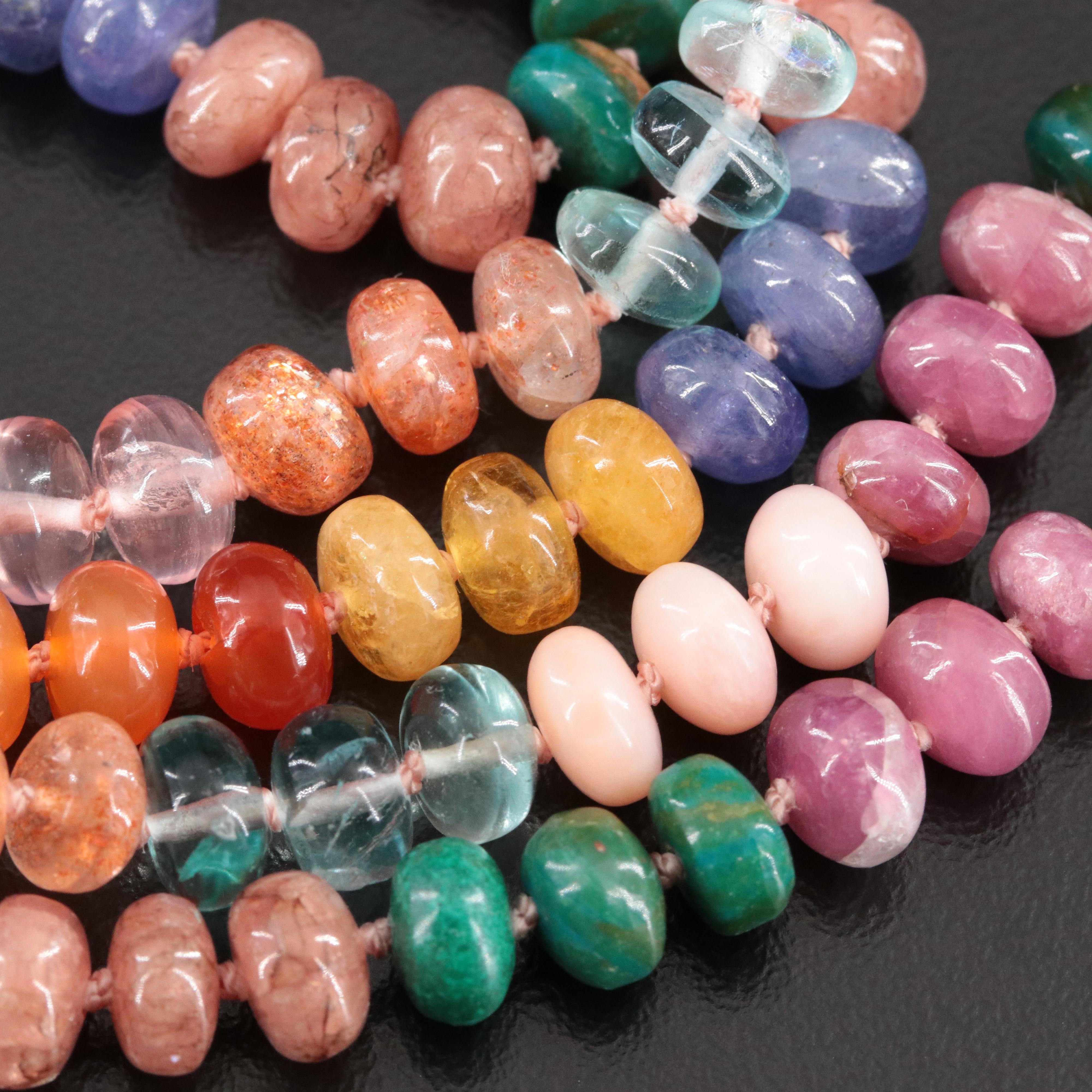 Sheryl Lowe Sterling Pavé Diamond Flower Pendant and Gemstone Necklace