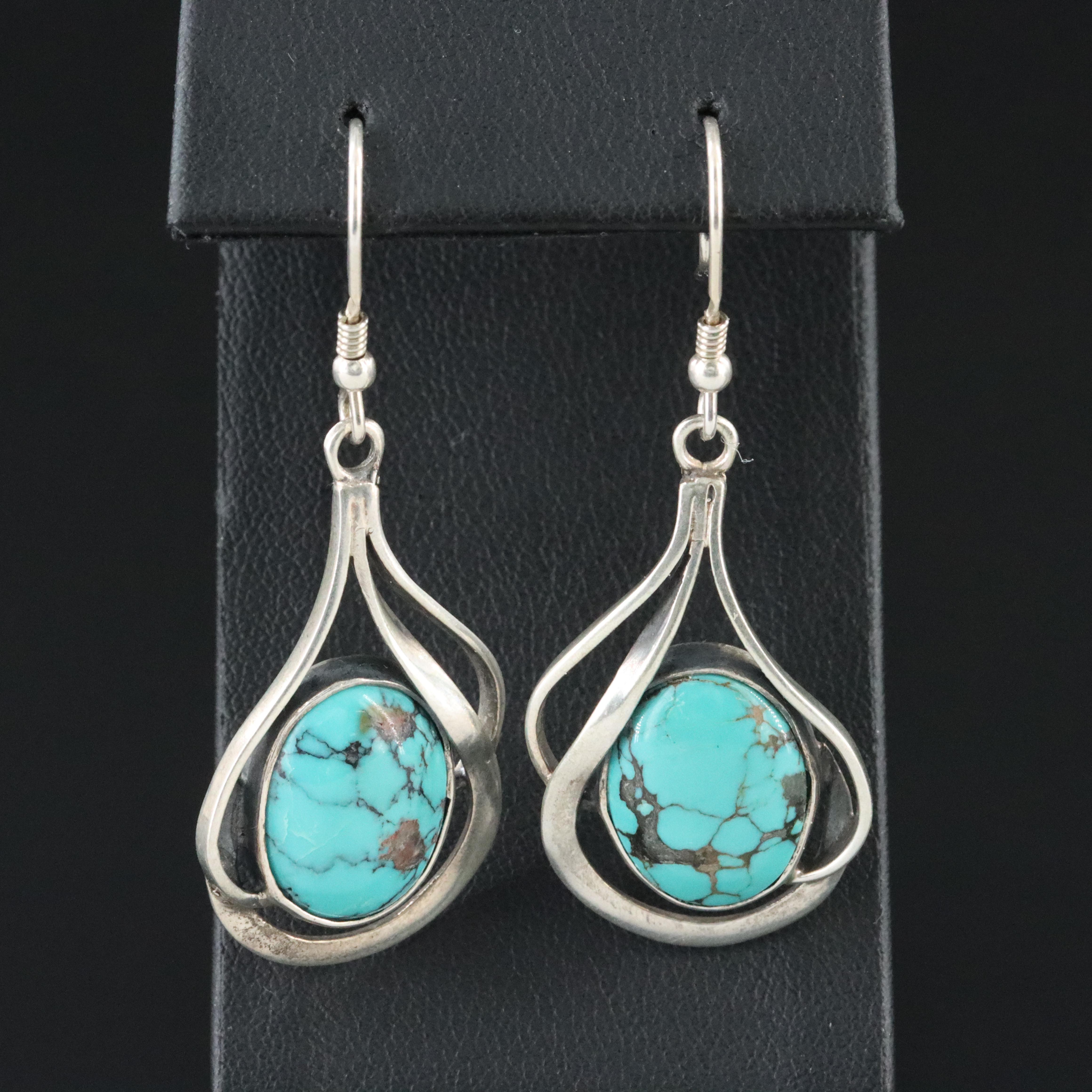 950 Silver Turquoise Earrings
