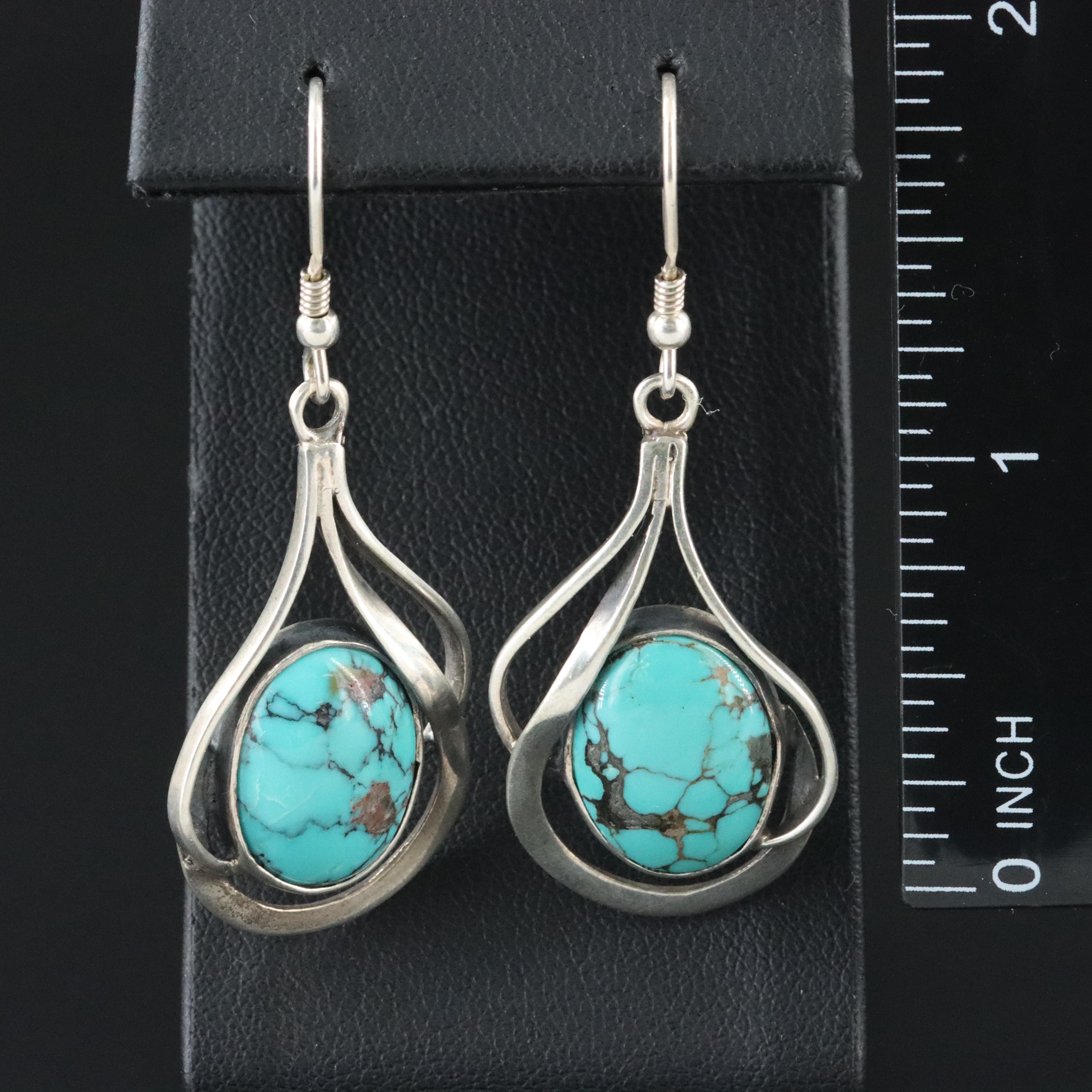 950 Silver Turquoise Earrings