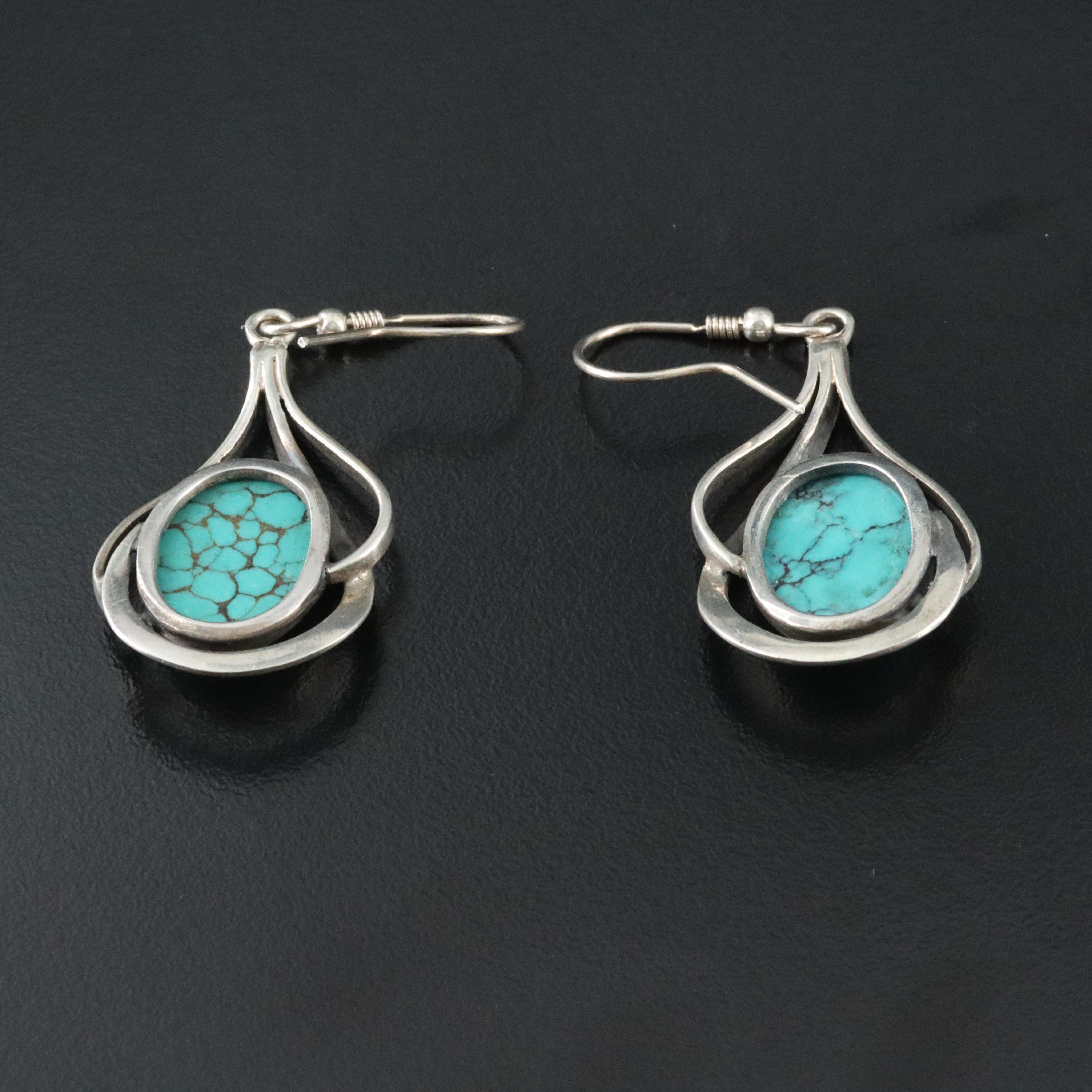 950 Silver Turquoise Earrings