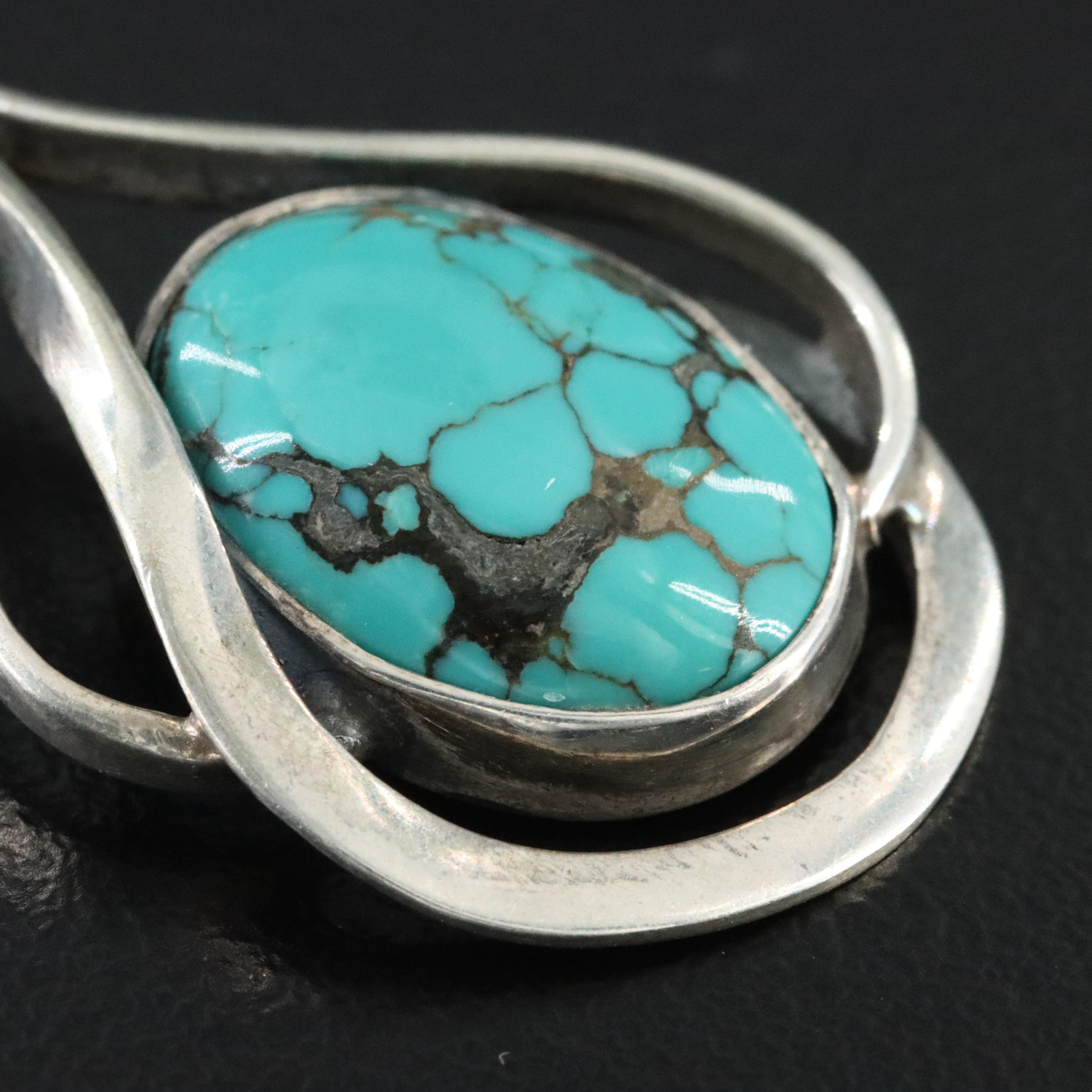 950 Silver Turquoise Earrings