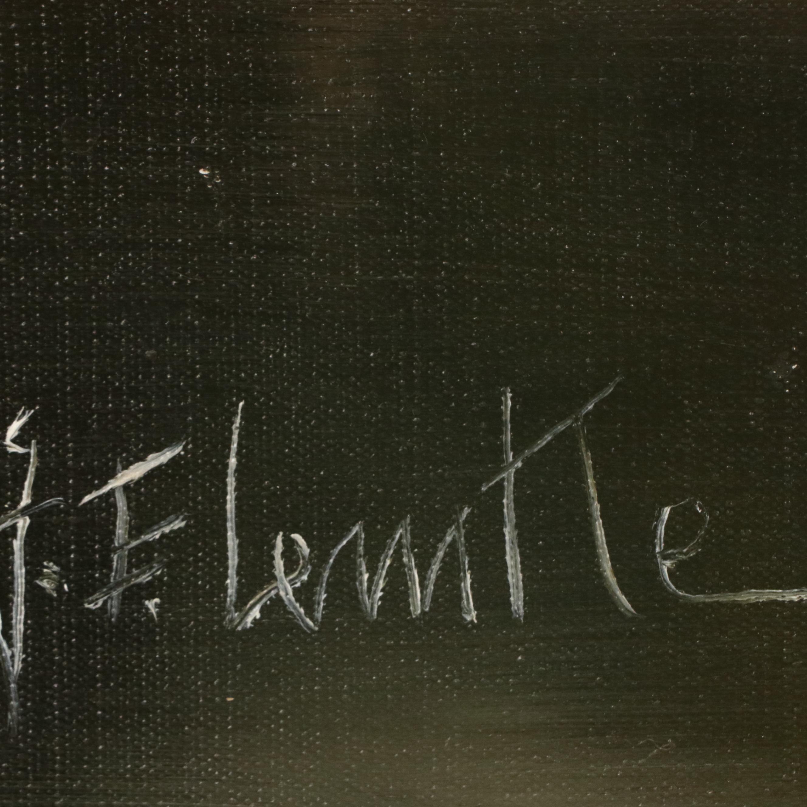 J.E. Lemke Landscape Oil Painting of Mountain Ridge, 20th Century