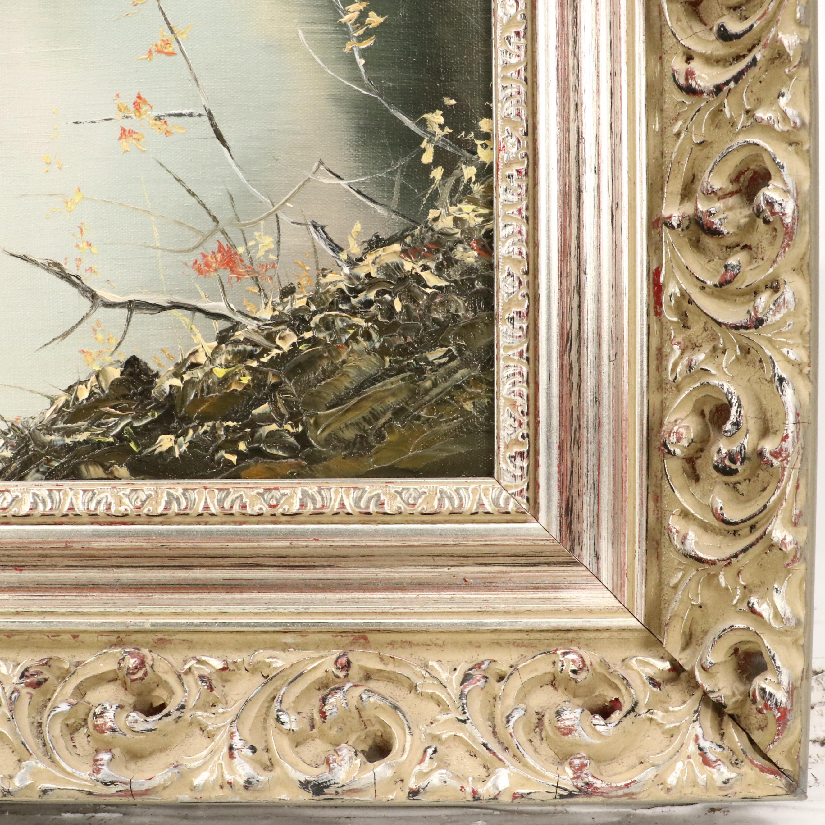 J.E. Lemke Landscape Oil Painting of Mountain Ridge, 20th Century