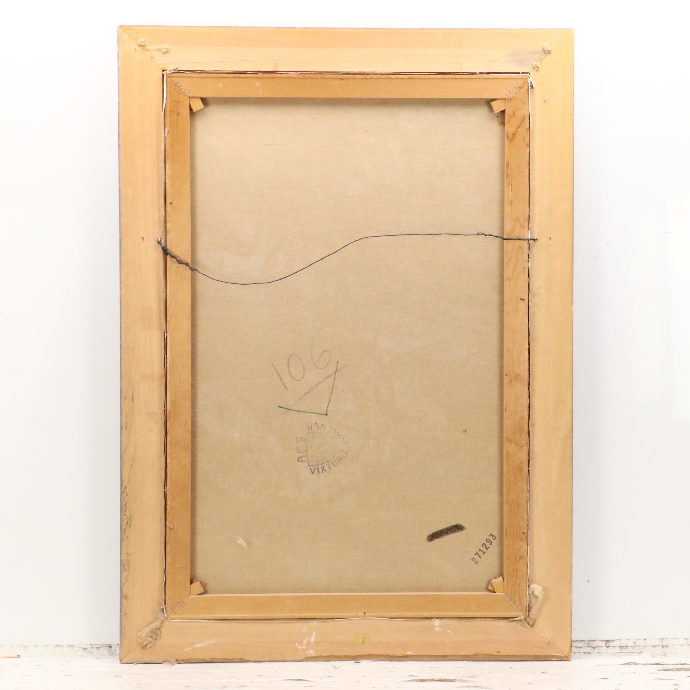 J.E. Lemke Landscape Oil Painting of Mountain Ridge, 20th Century