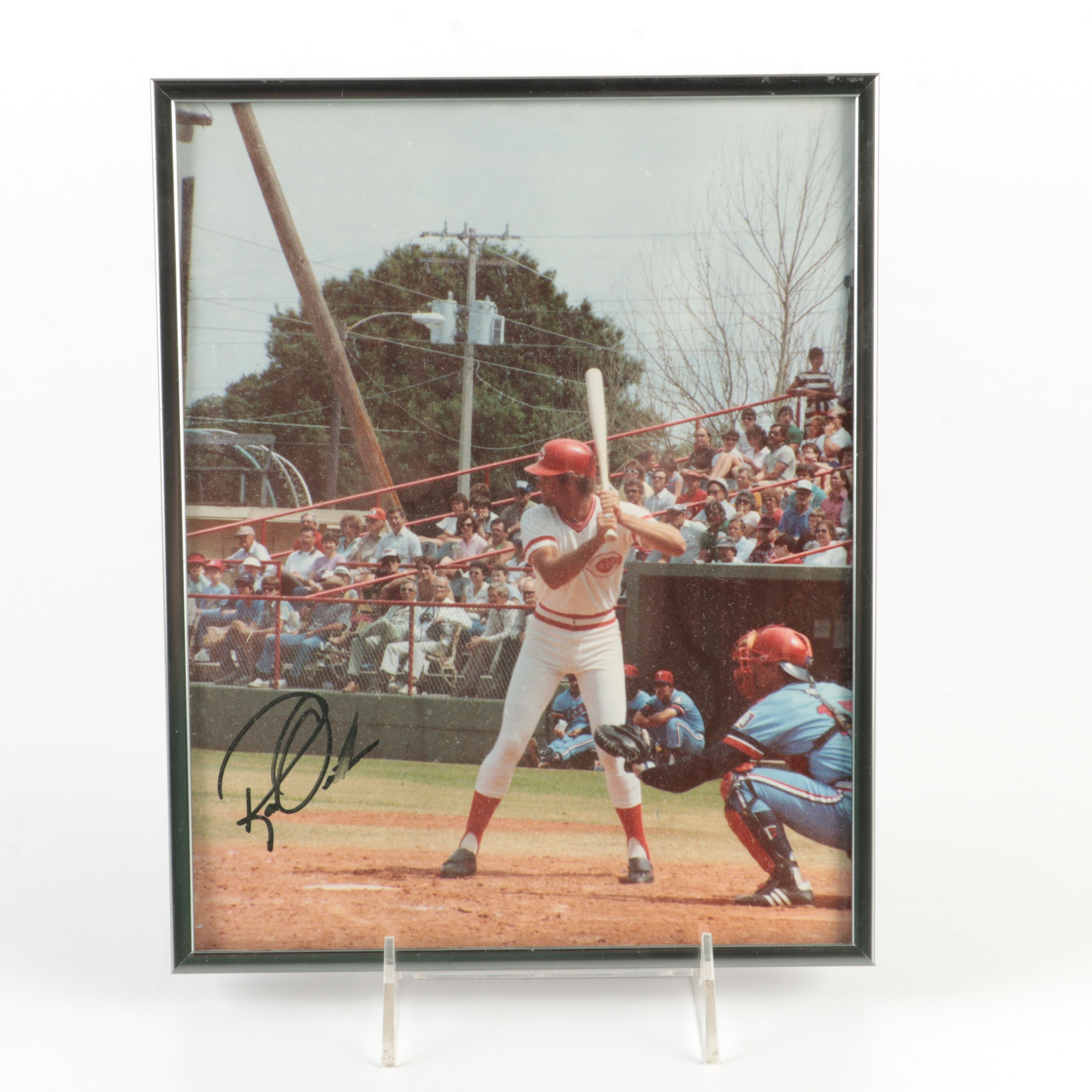 Four Cincinnati Reds Signed and Framed Photos, Including Perez and Concepcion