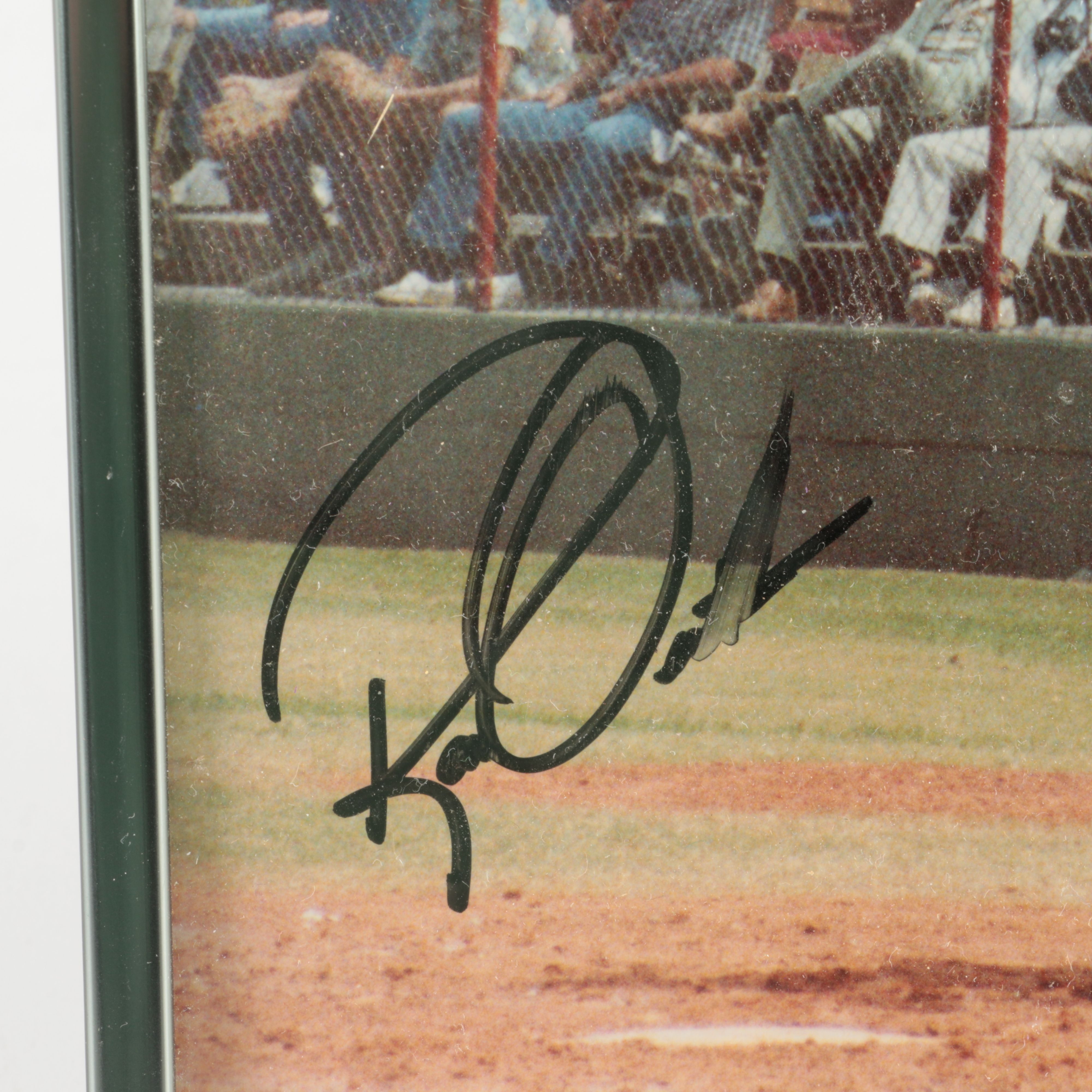 Four Cincinnati Reds Signed and Framed Photos, Including Perez and Concepcion