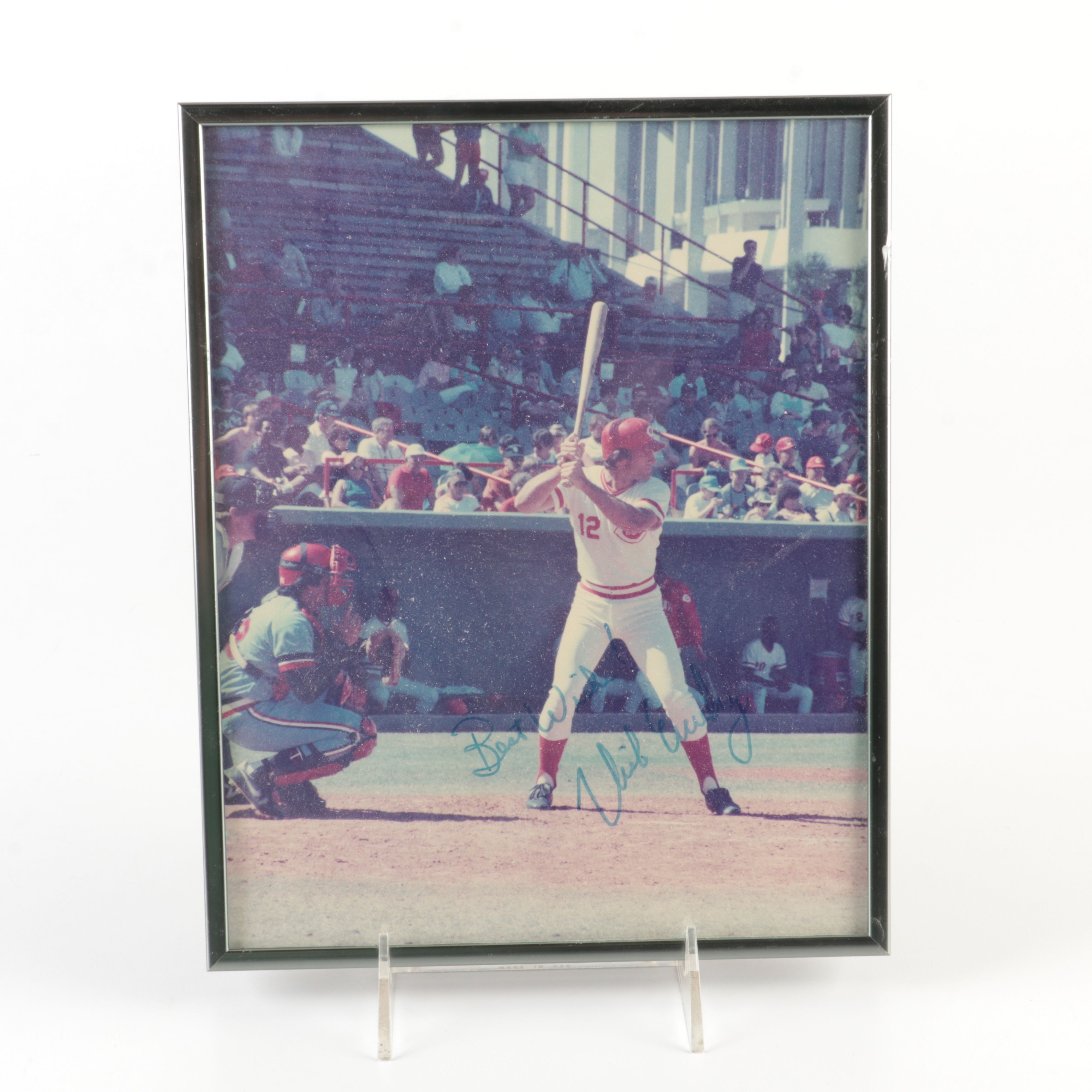 Four Cincinnati Reds Signed and Framed Photos, Including Perez and Concepcion