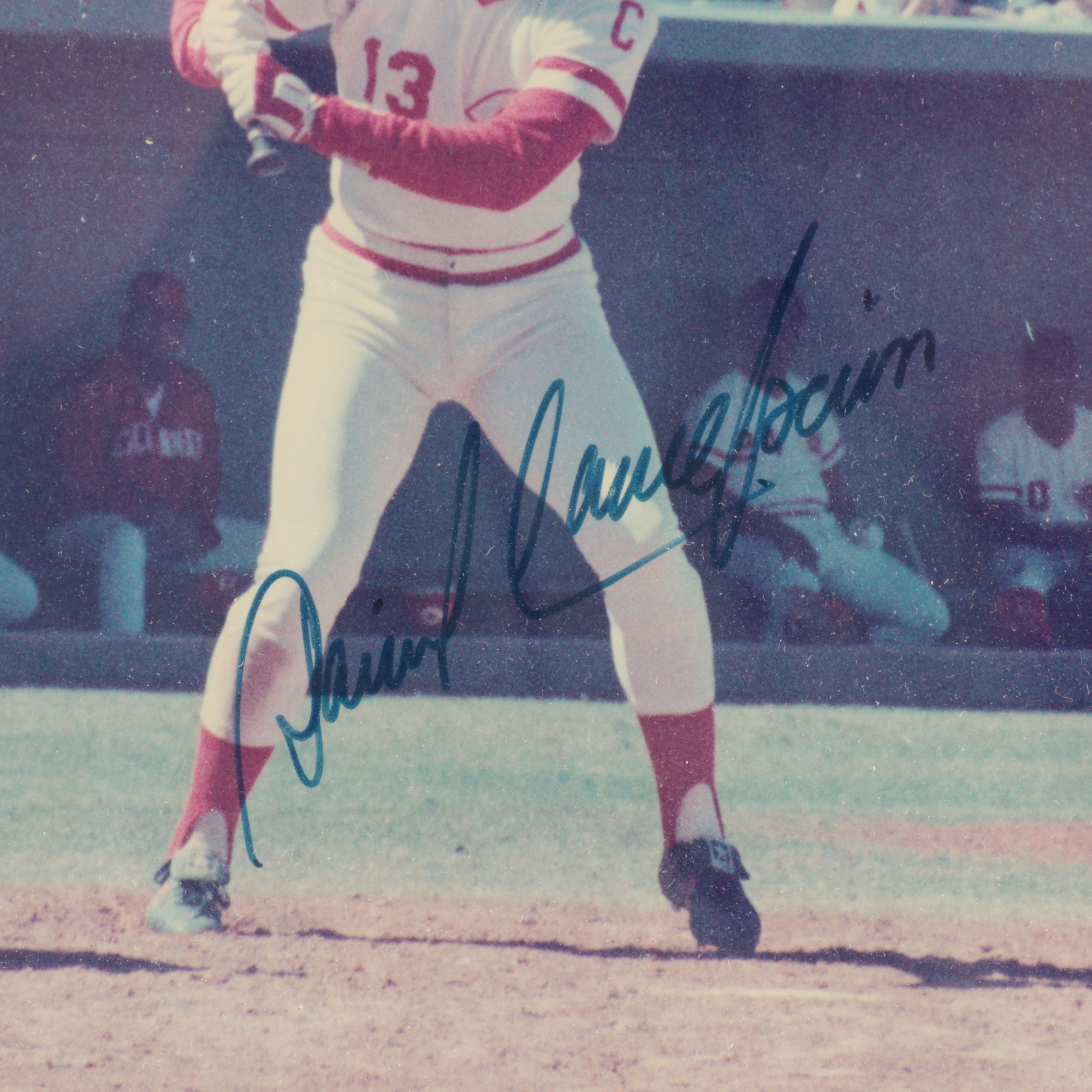 Four Cincinnati Reds Signed and Framed Photos, Including Perez and Concepcion
