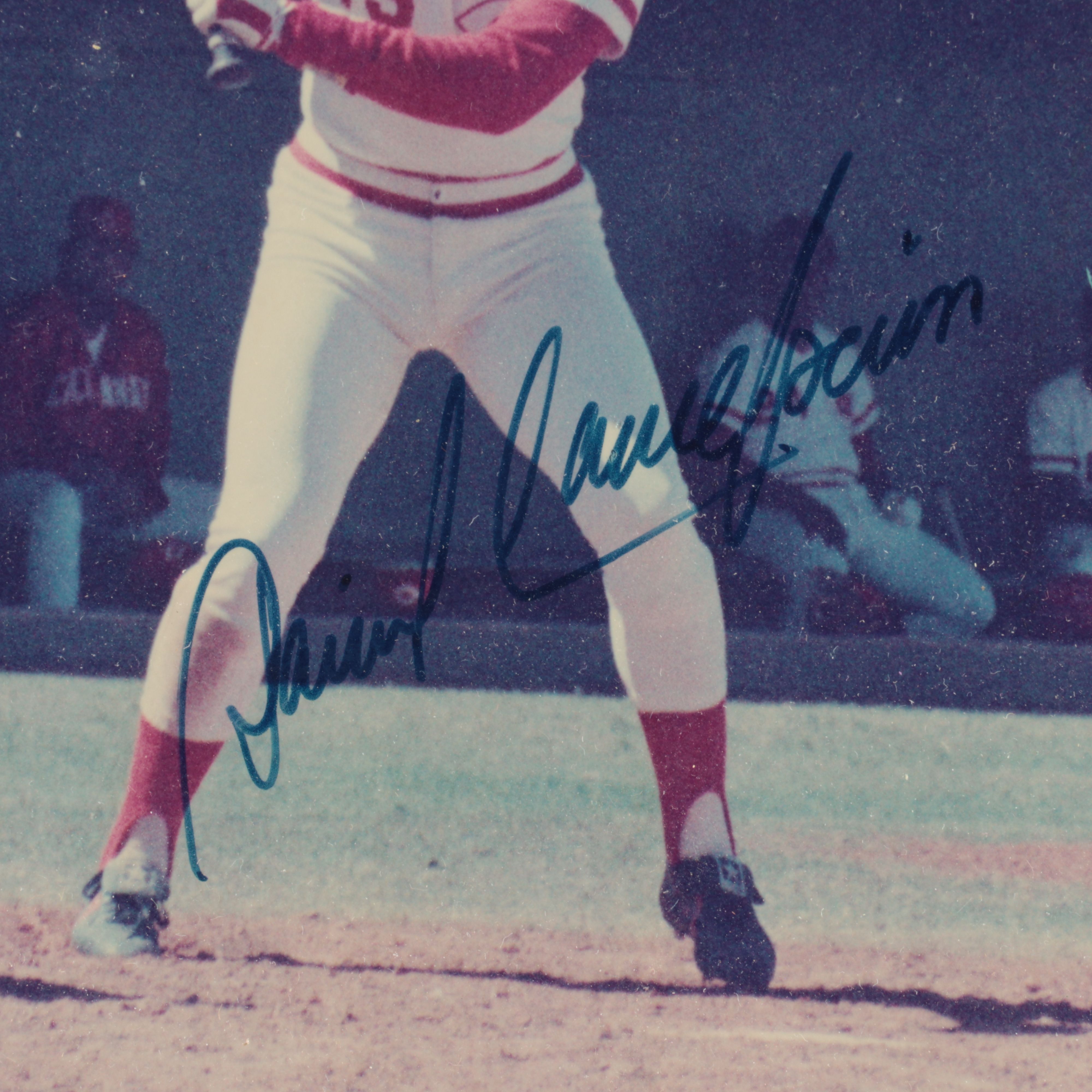 Four Cincinnati Reds Signed and Framed Photos, Including Perez and Concepcion