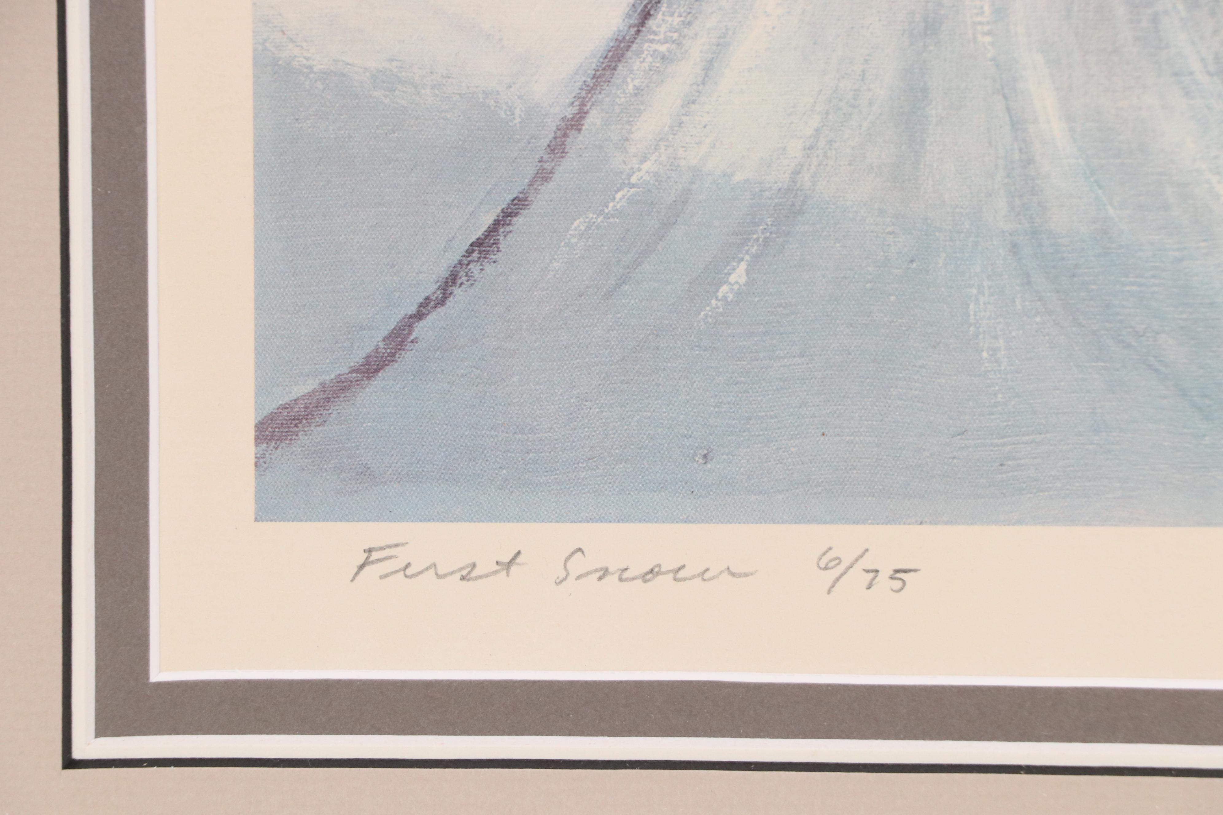 Robert Fabe Offset Lithograph "First Snow," Mid to Late 20th Century