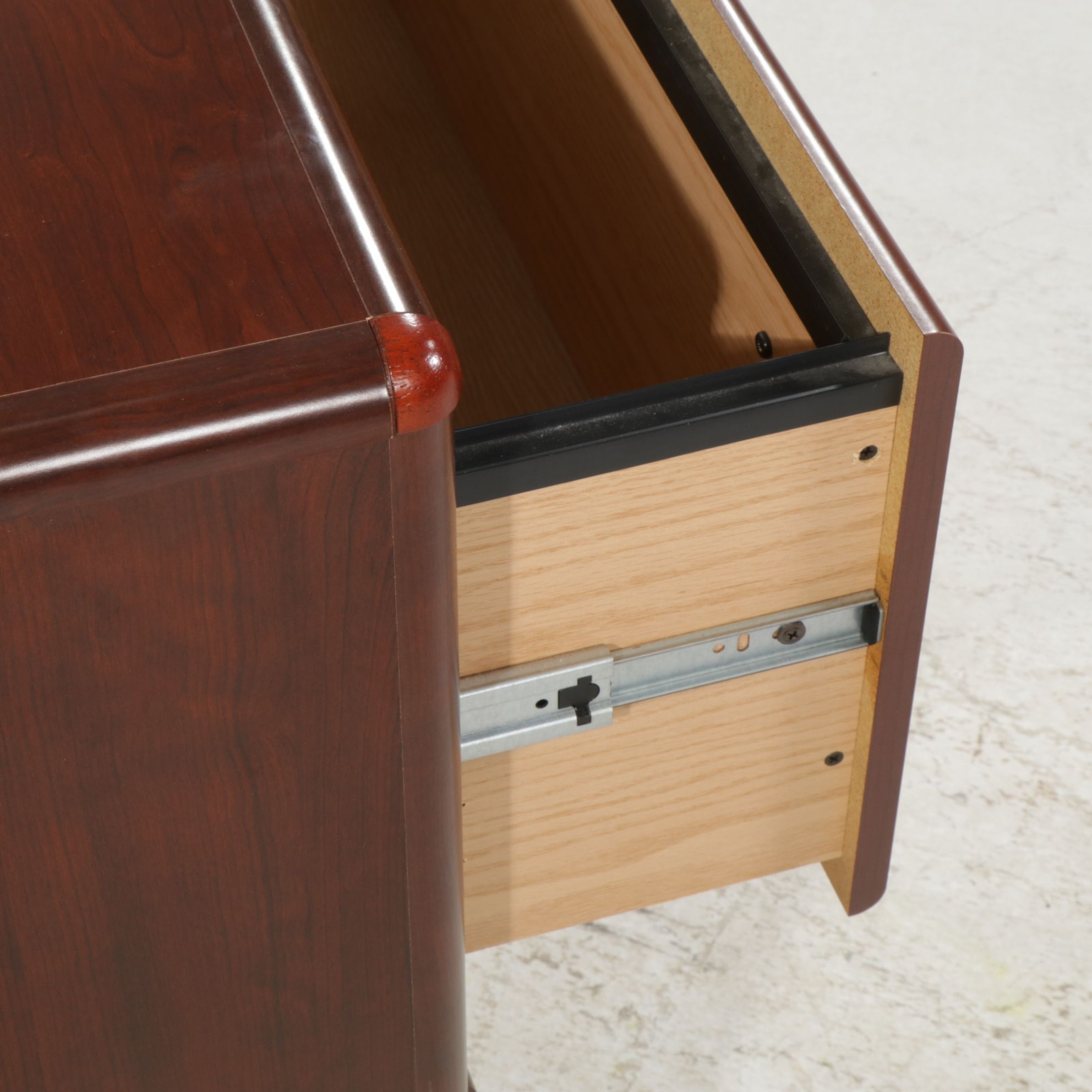 Mahogany Finished Lateral Filing Cabinet, 21st Century