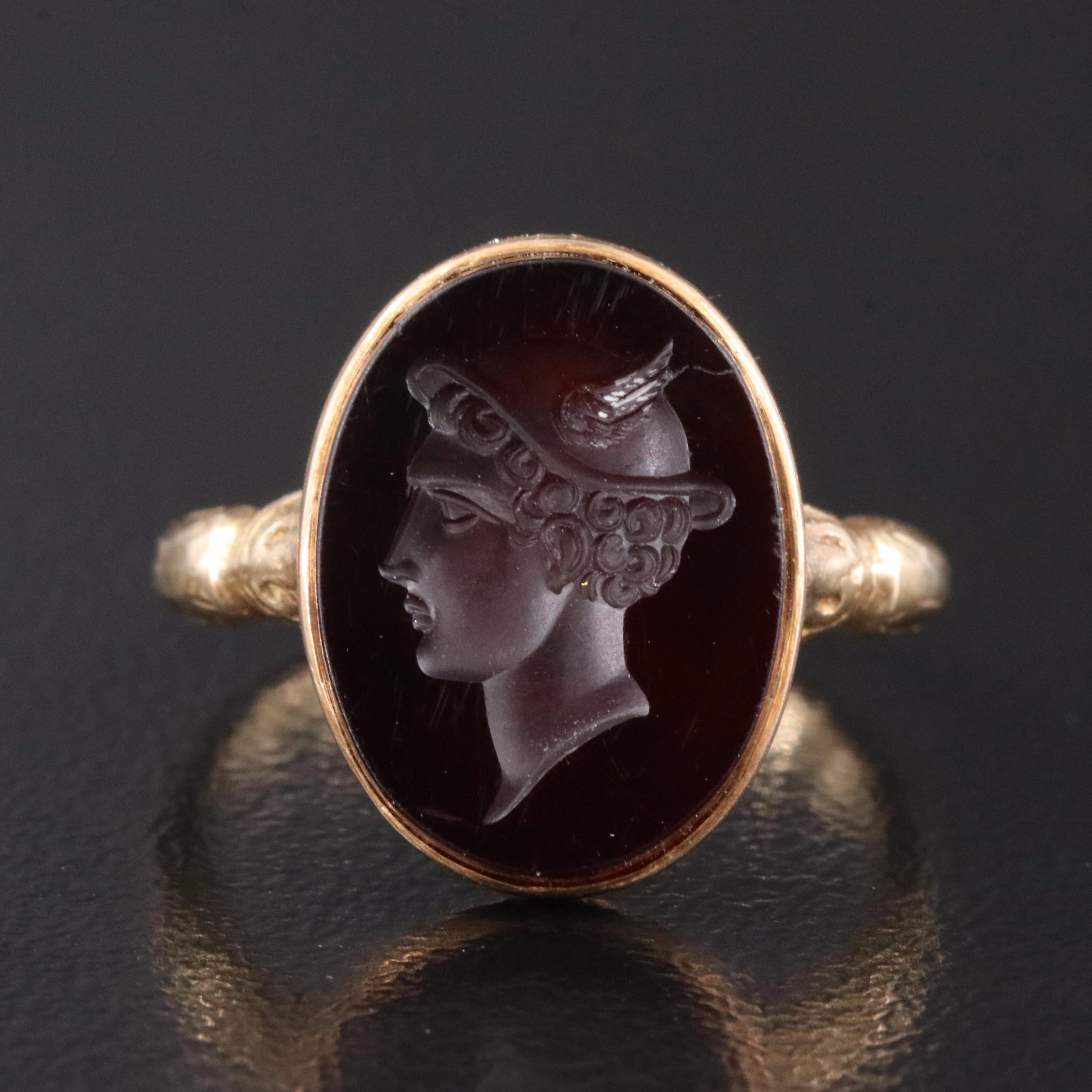 14K Sard Intaglio Ring