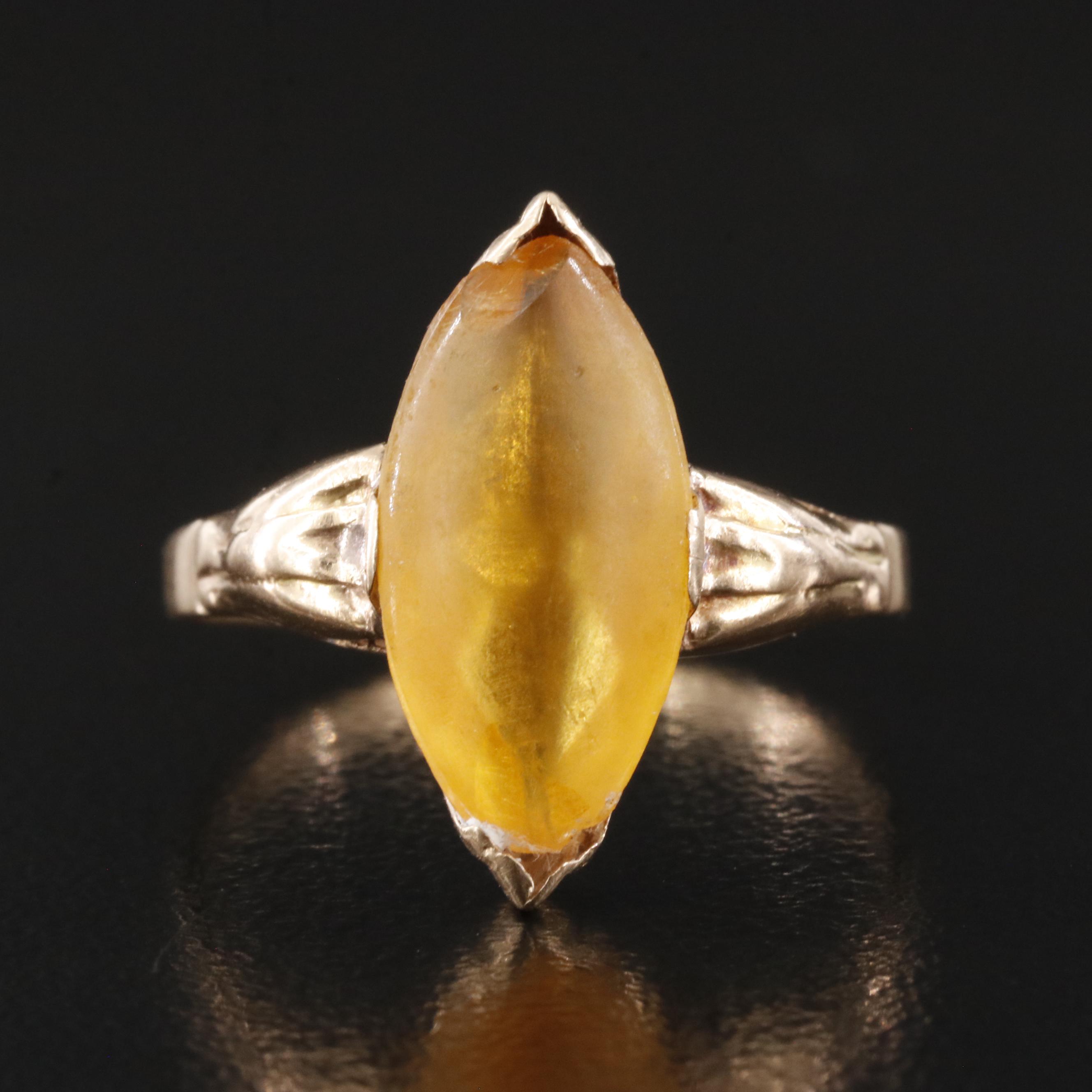 Vintage 14K Glass Ring