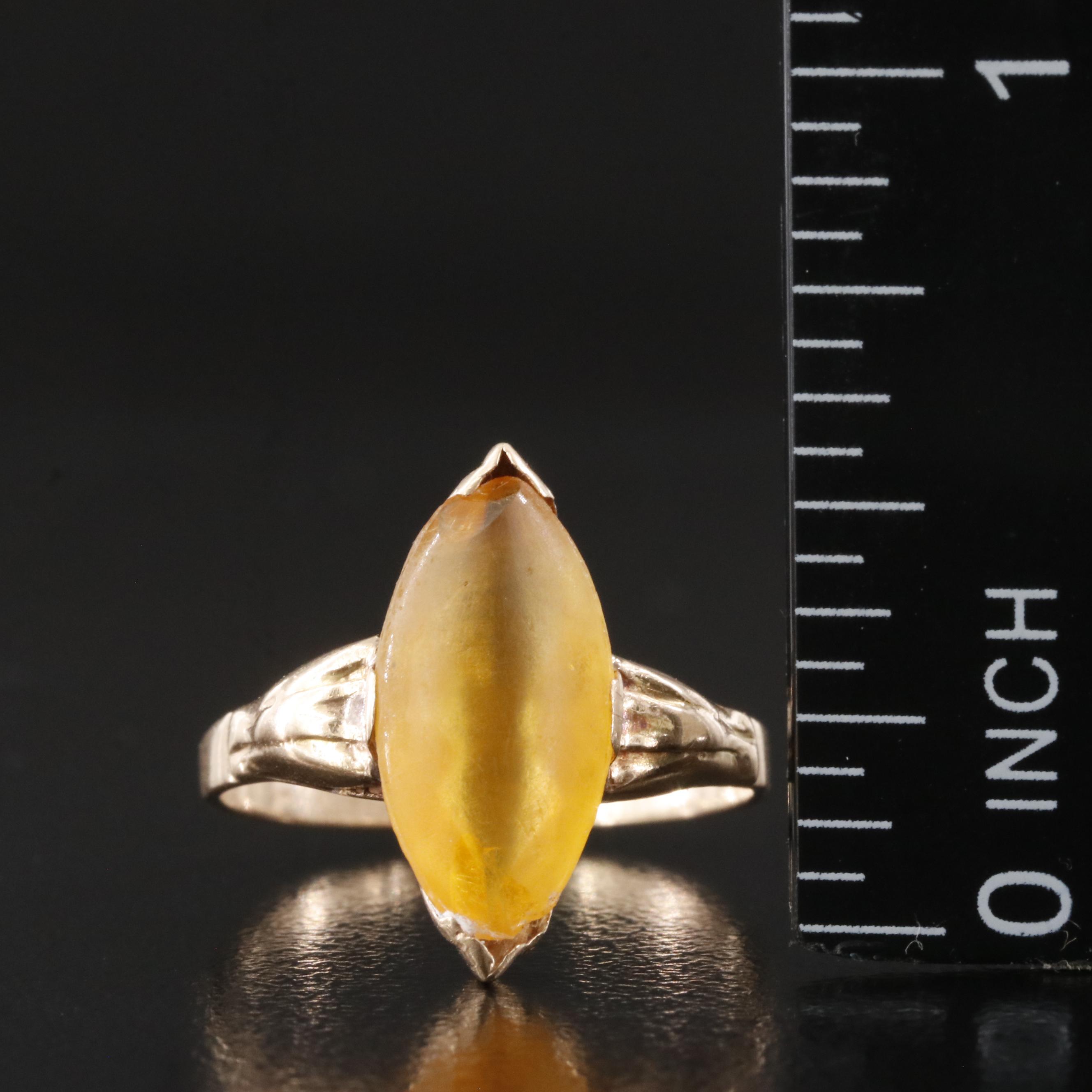 Vintage 14K Glass Ring