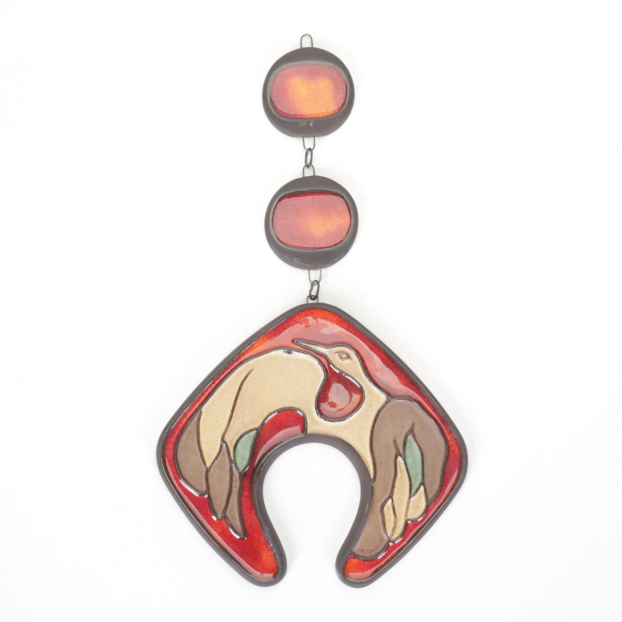 Art Pottery Waterbird Three-Tier Wall Decoration