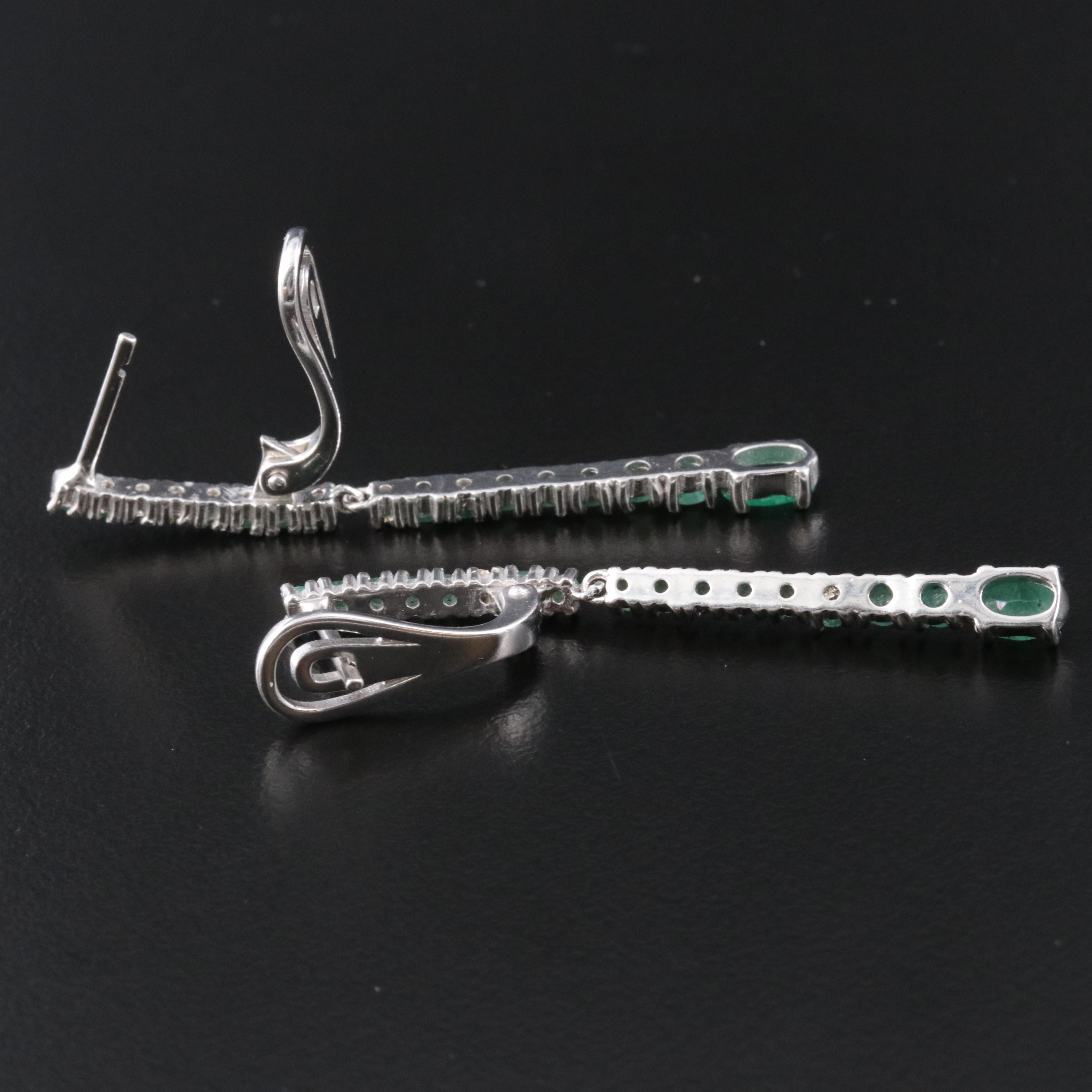 Sterling Emerald Drop Earrings
