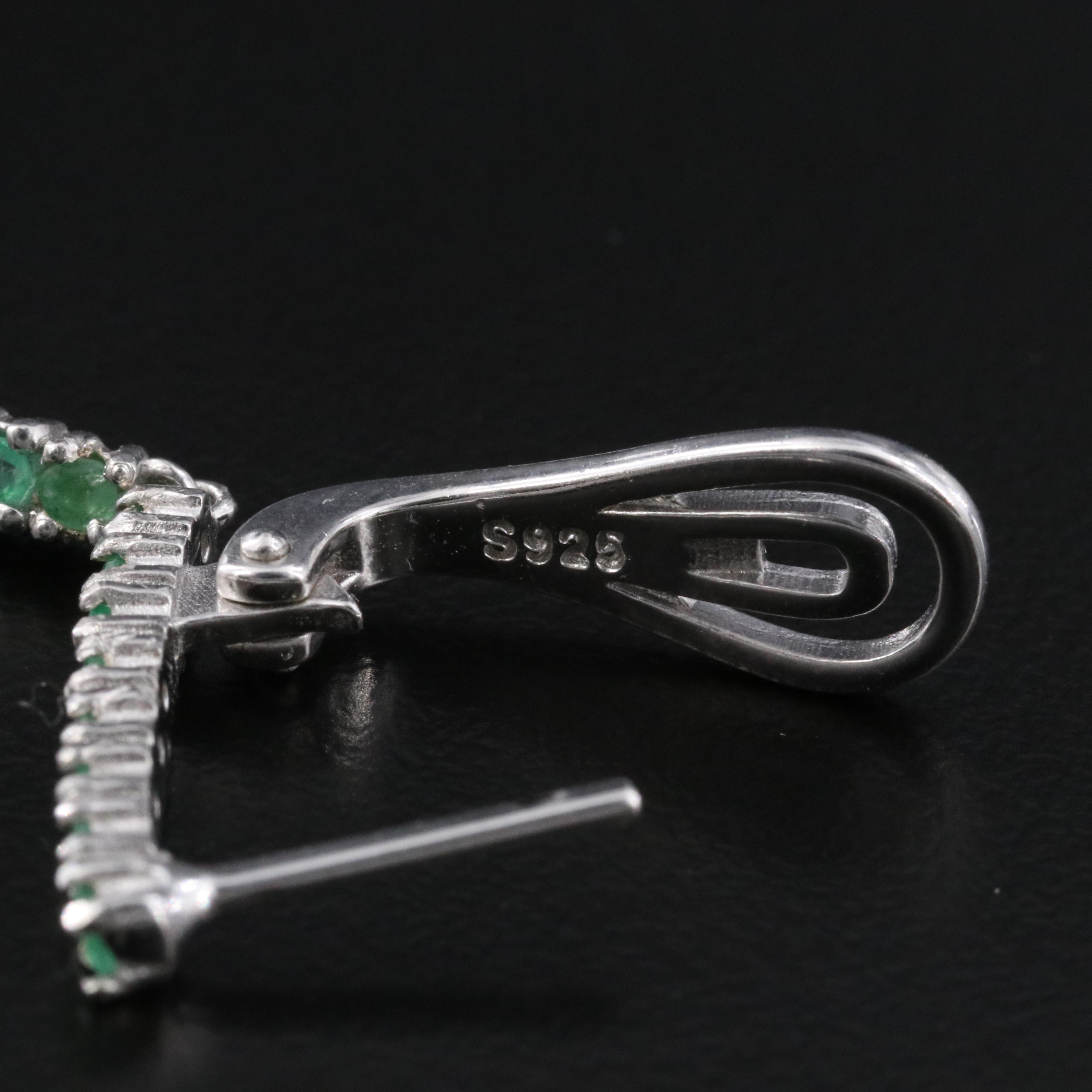 Sterling Emerald Drop Earrings