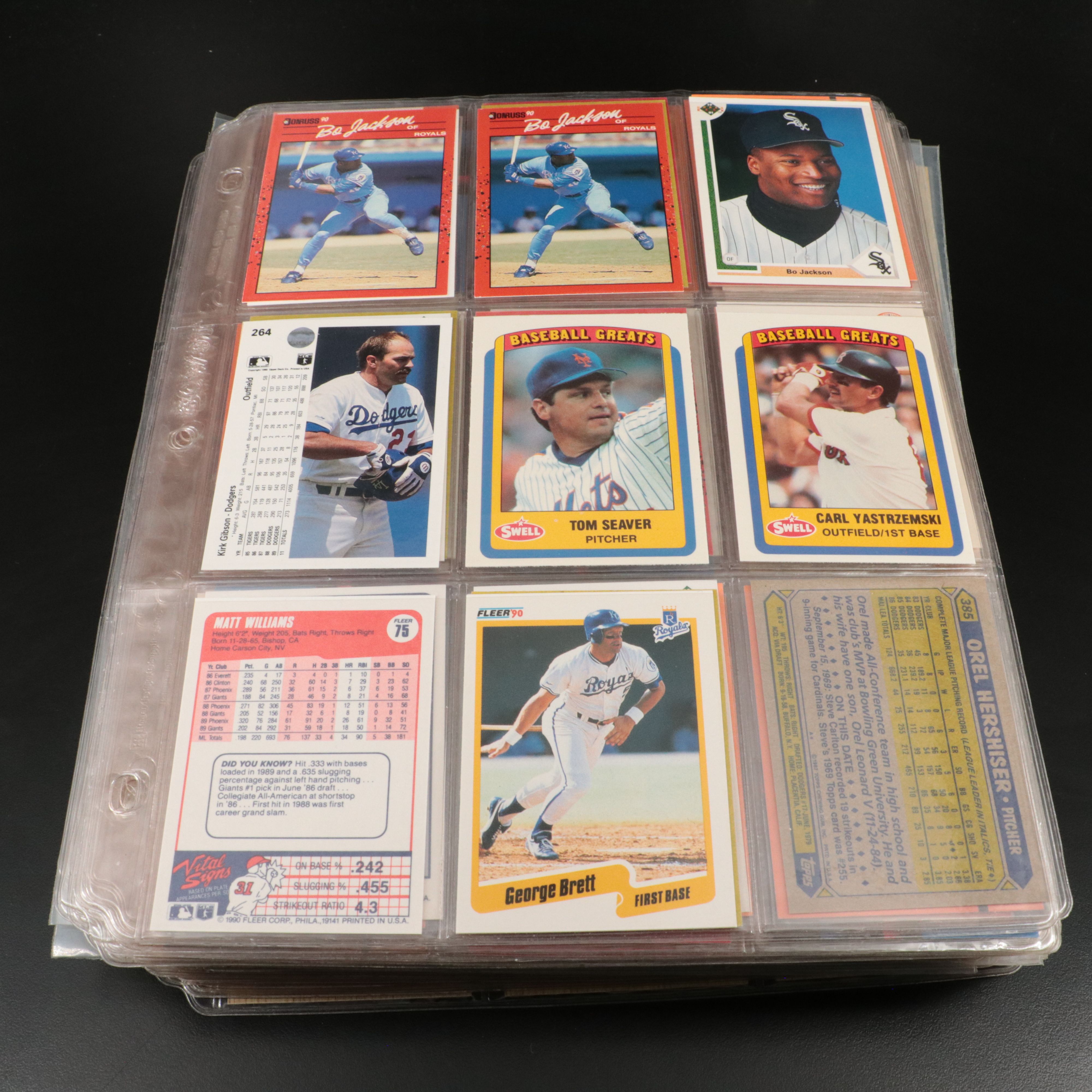 Over Eighty Album Pages of Baseball Cards, 1980s to 1990s