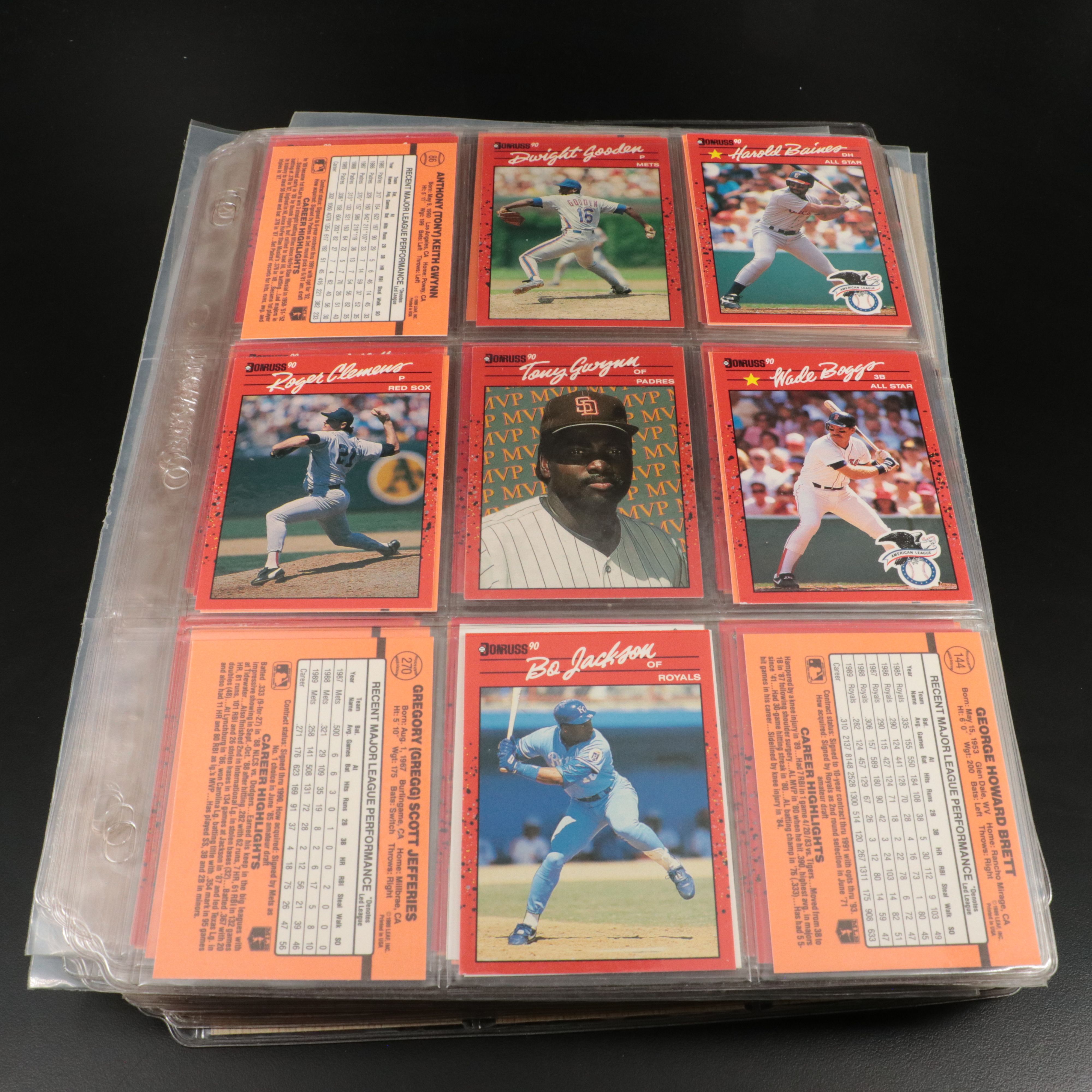 Over Eighty Album Pages of Baseball Cards, 1980s to 1990s
