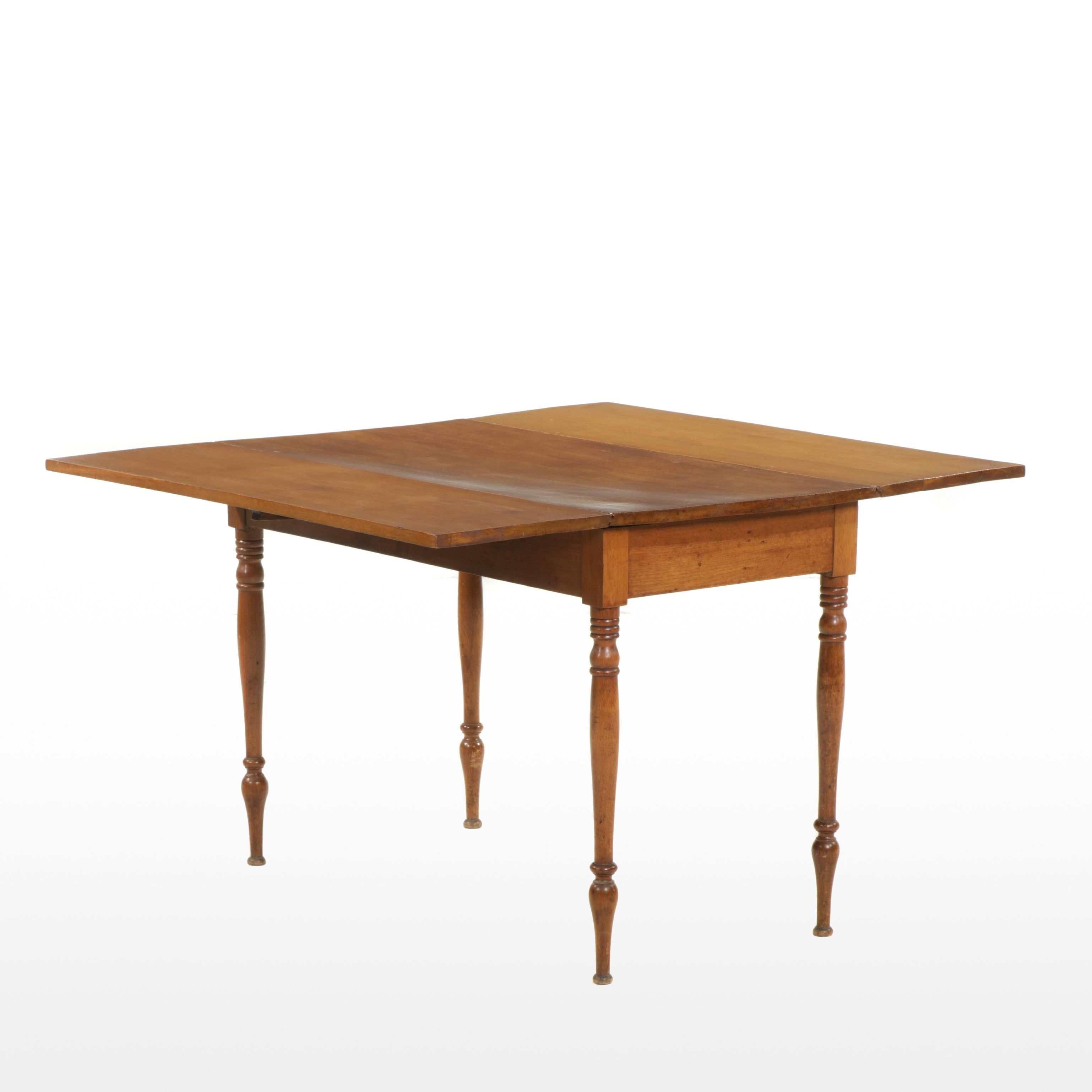 Sheraton Style Walnut Drop Leaf Dining Table