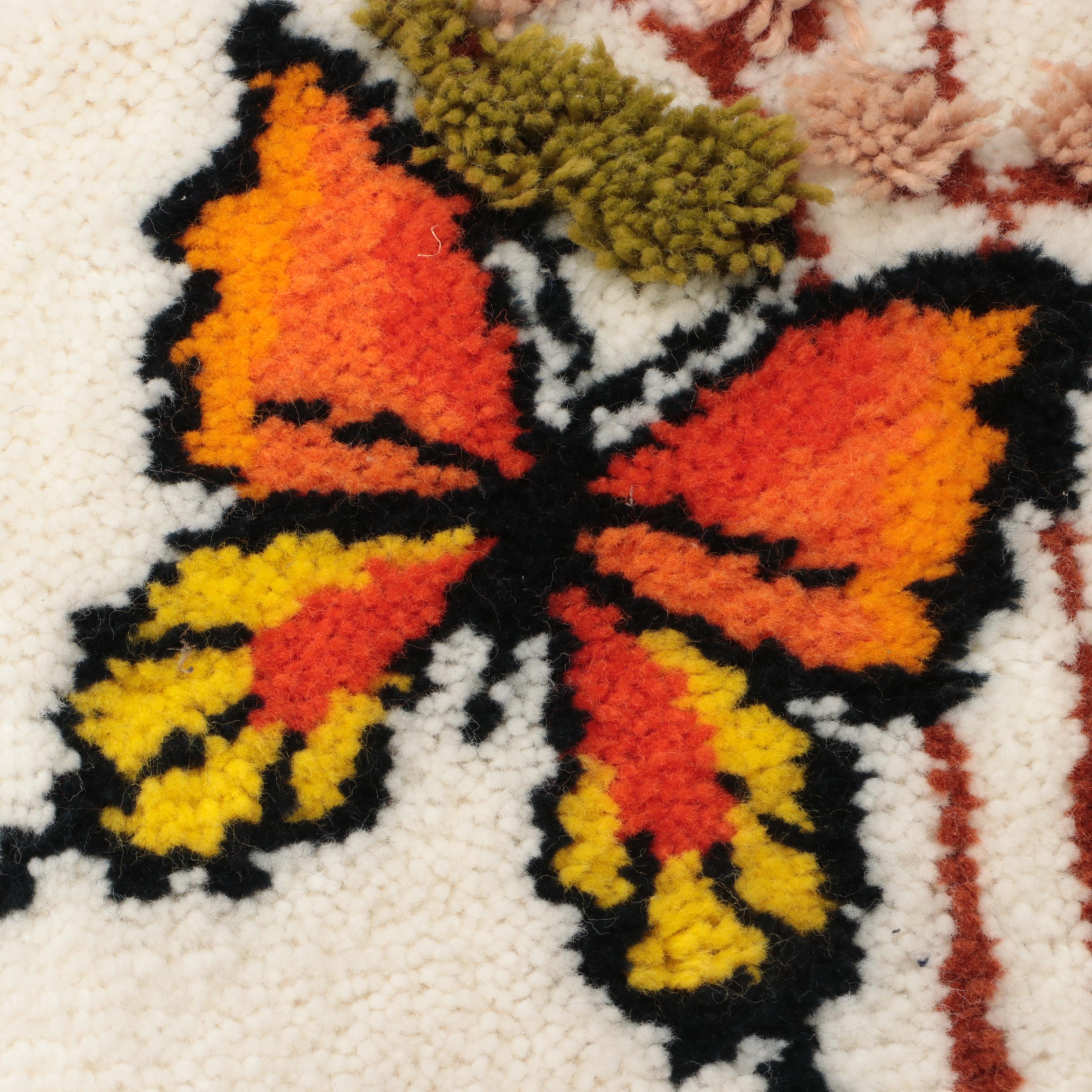 Butterfly and  Western Landscape Handmade Hooked Wall Hangings